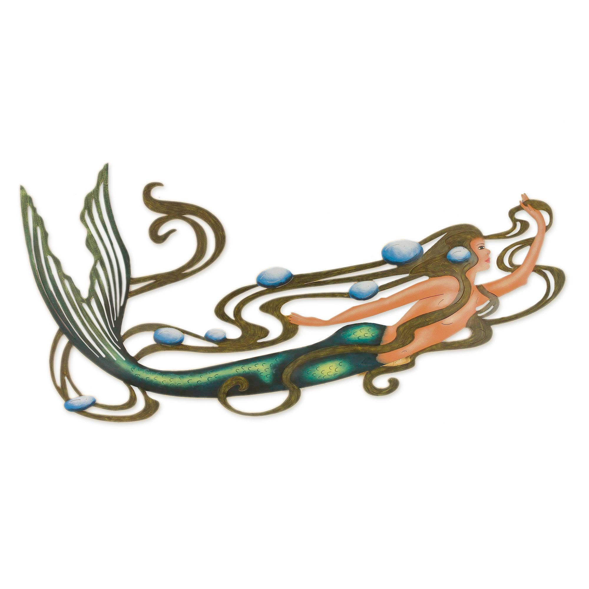 Premium Mermaid Magic Steel Wall Art | Handcrafted Décor