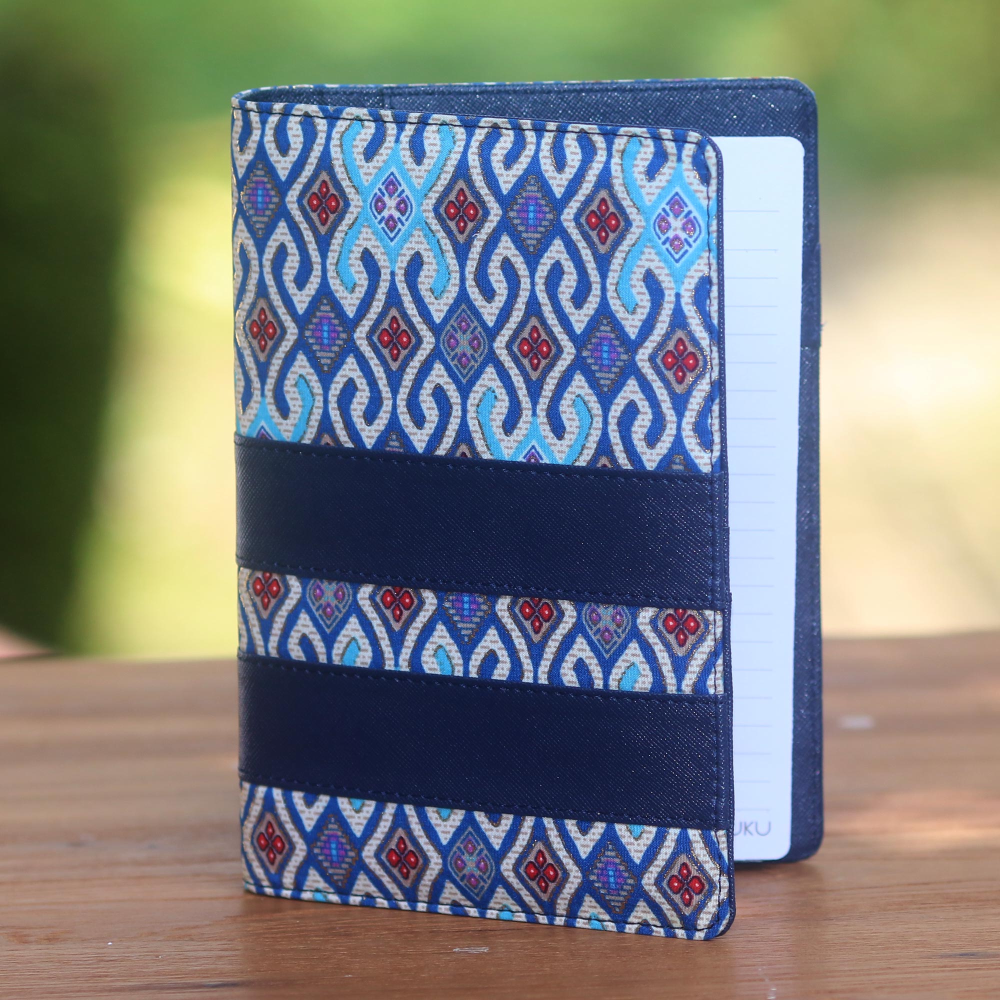 Premium Peacock Blue Faux Leather Planner - Ultimate Organizer with Cotton Print