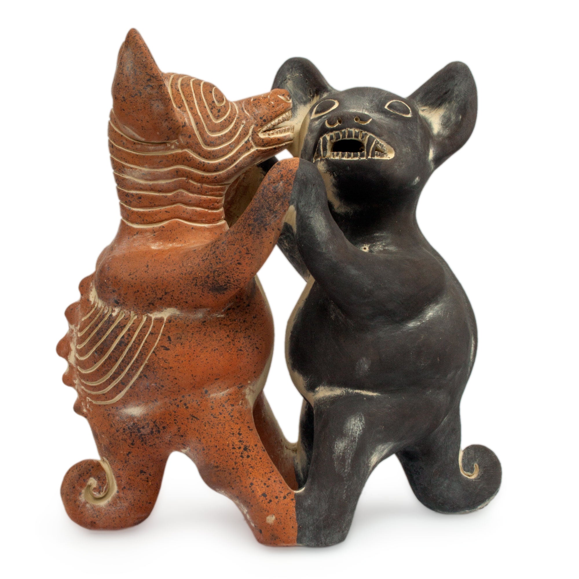Premium Handcrafted Dancing Colima Dogs - Ancient Mexican Artisan Replica
