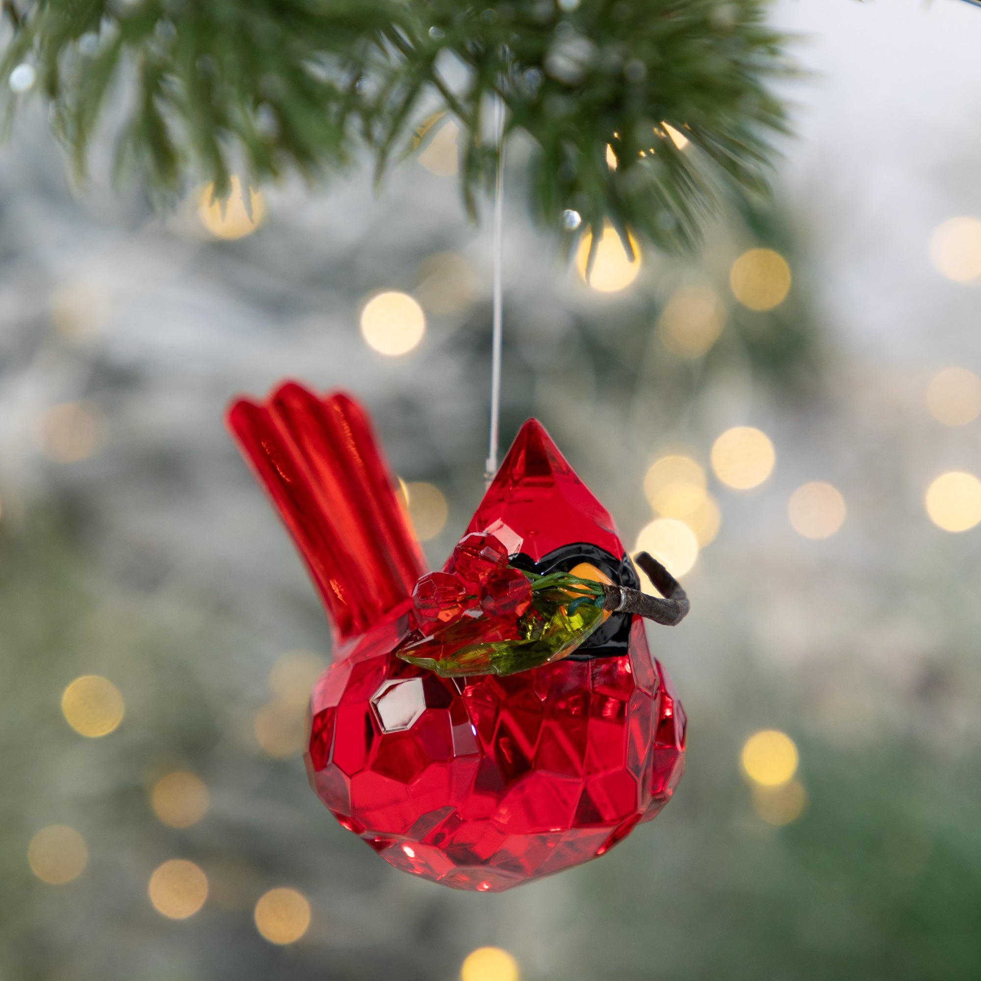 Premium Holiday Sparkle: Sweet Birds & Mistletoe Ornament Set