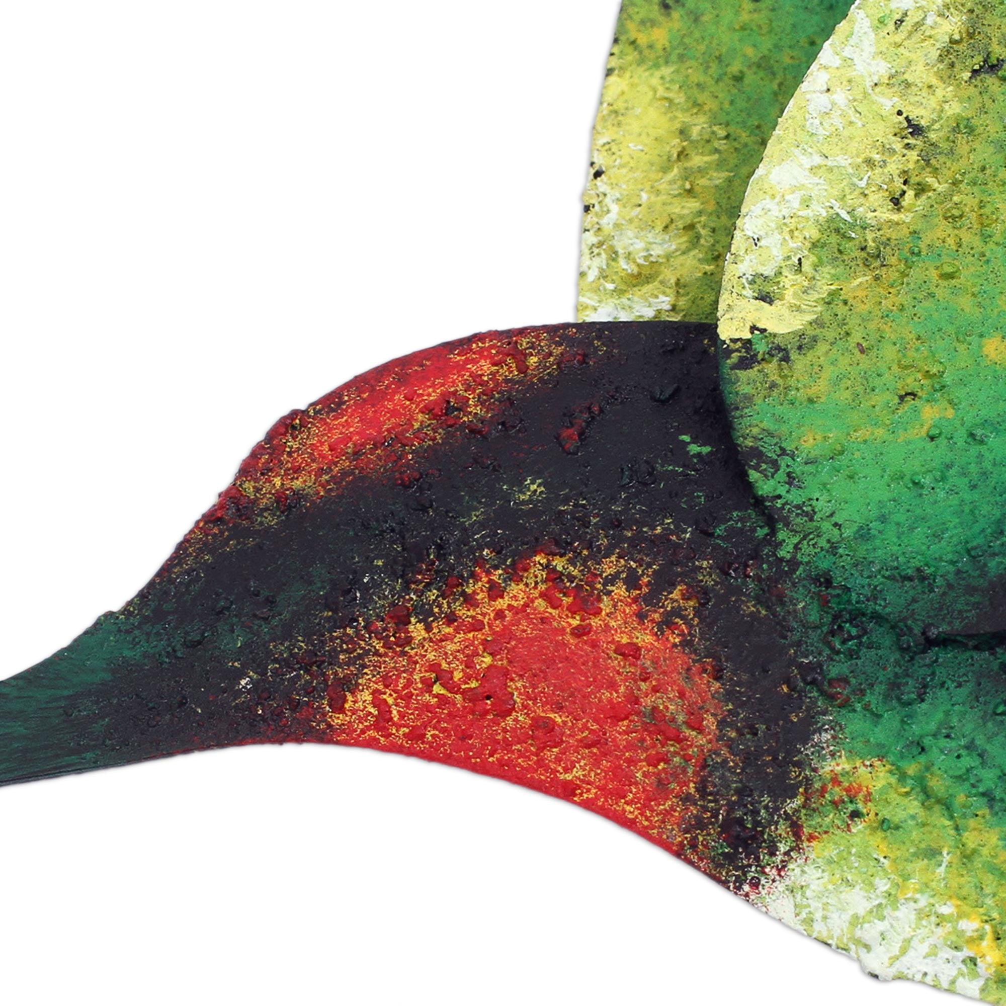 Premium Handcrafted Green Hummingbird Steel Wall Art – Unique Home Decor