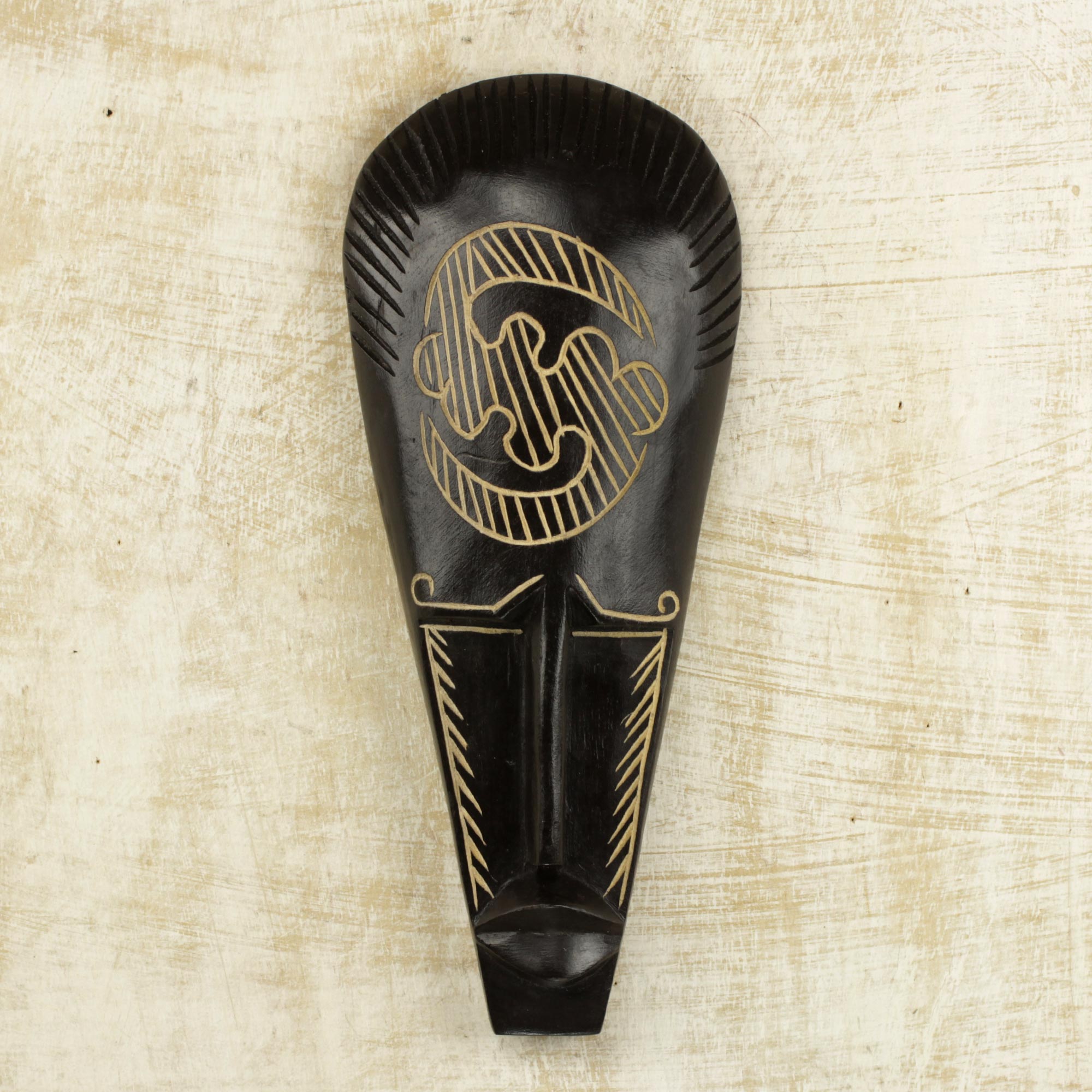 Premium Handcrafted Gye Nyame Wood Mask - 'Fear Only God'