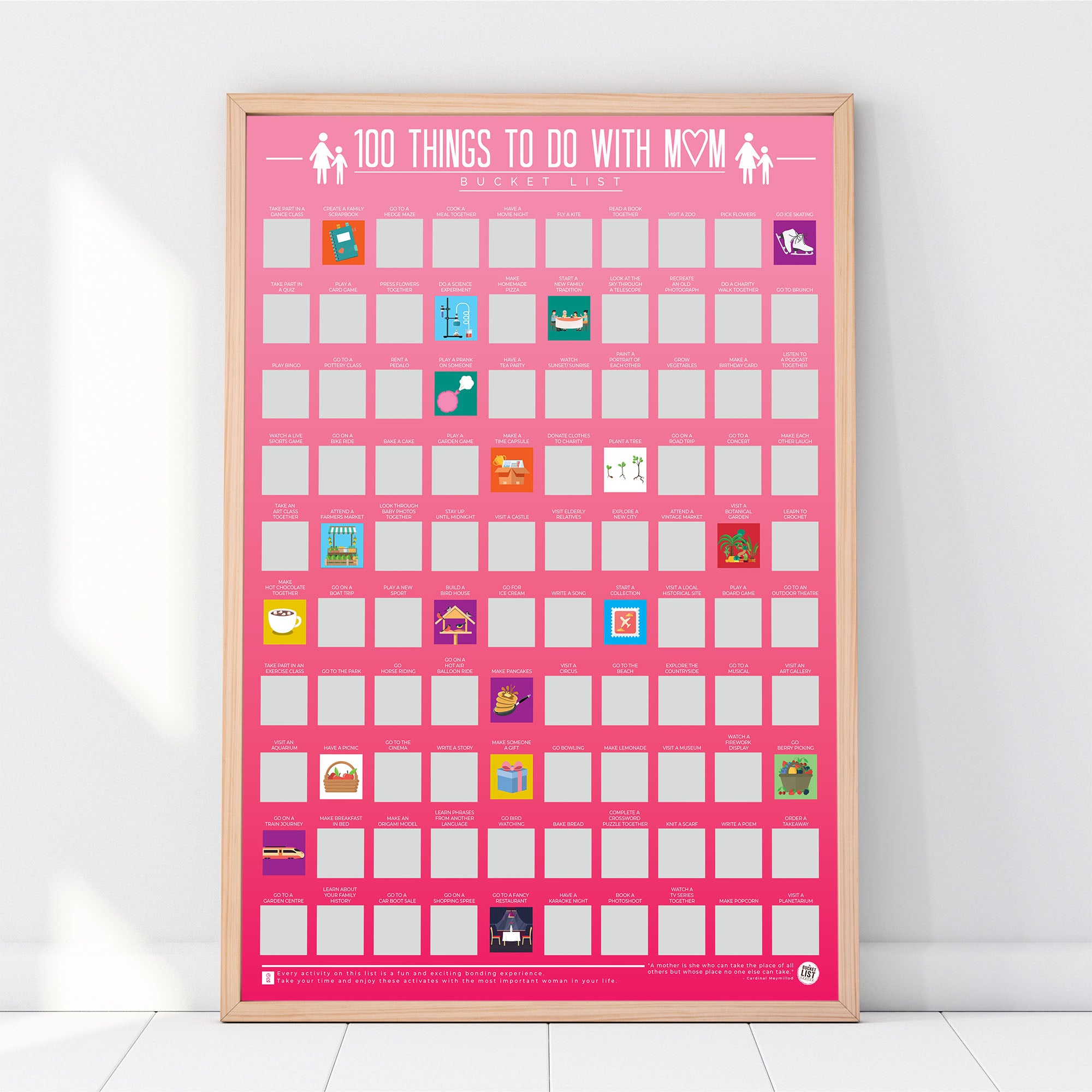Ultimate 100 Things to Do with Mom Scratch Poster - Premium Bonding Activities