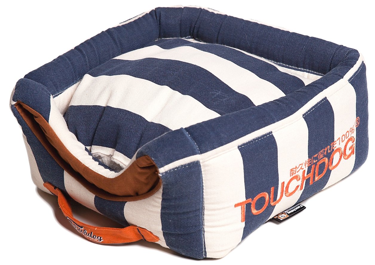 Touchdog® Premium Polo-Striped 2-in-1 Collapsible Dog House Bed – Ultimate Comfort for Your Pet