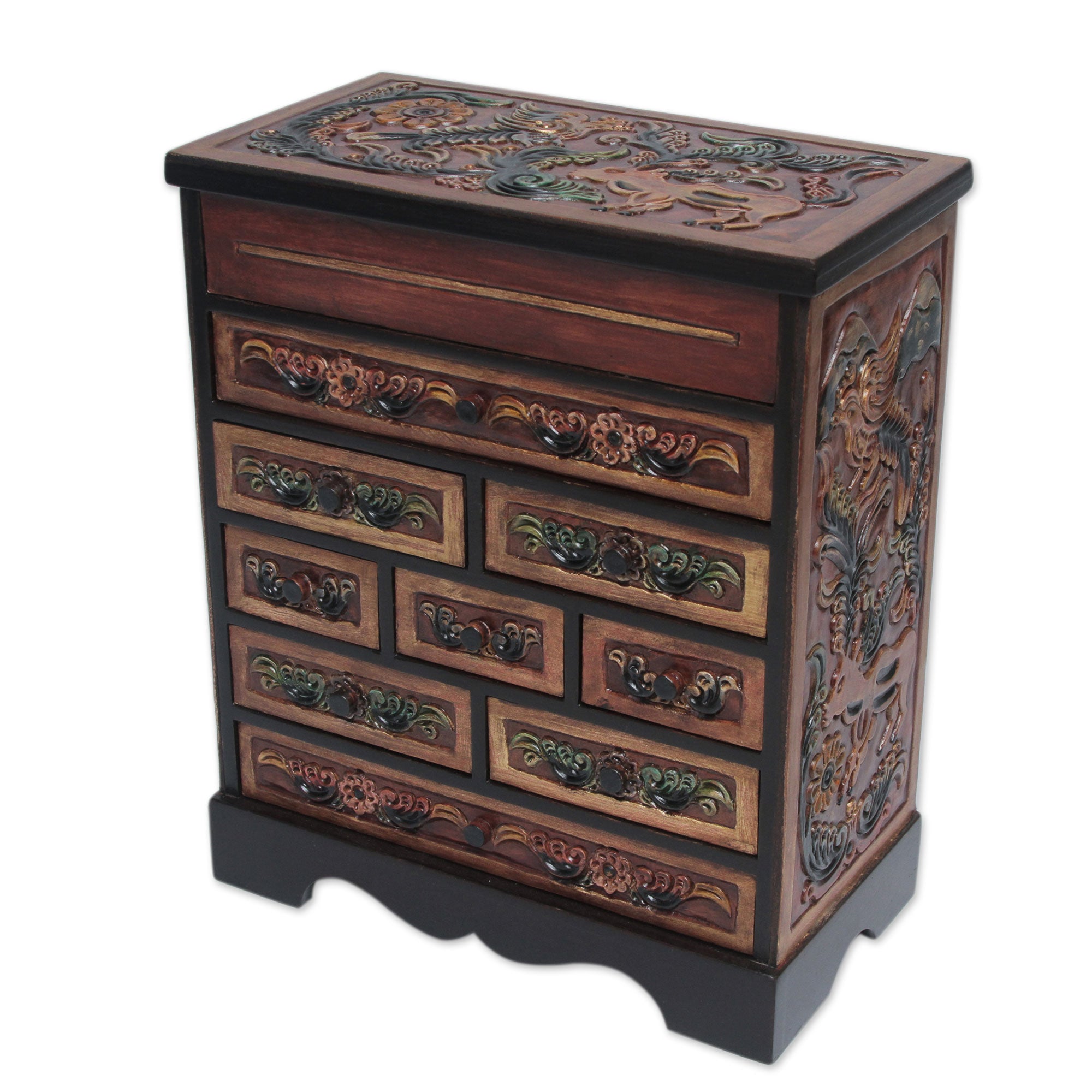 Premium Handcrafted Cedar and Leather Jewelry Organizer with Mirror