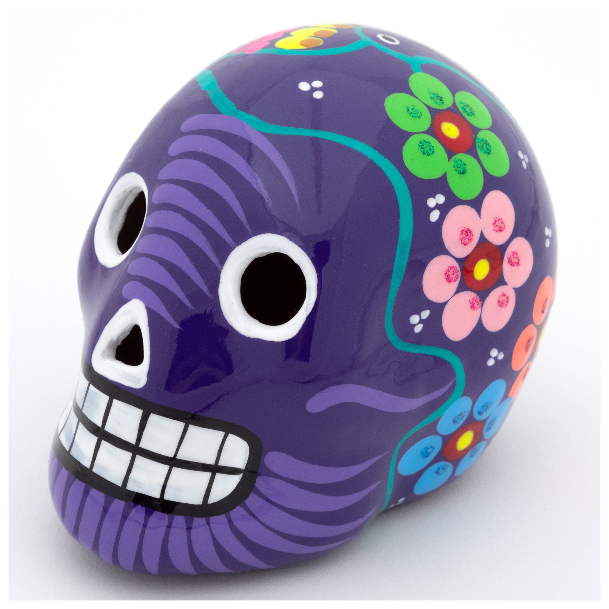 Premium Hand-Painted Ceramic Skull Art Piece