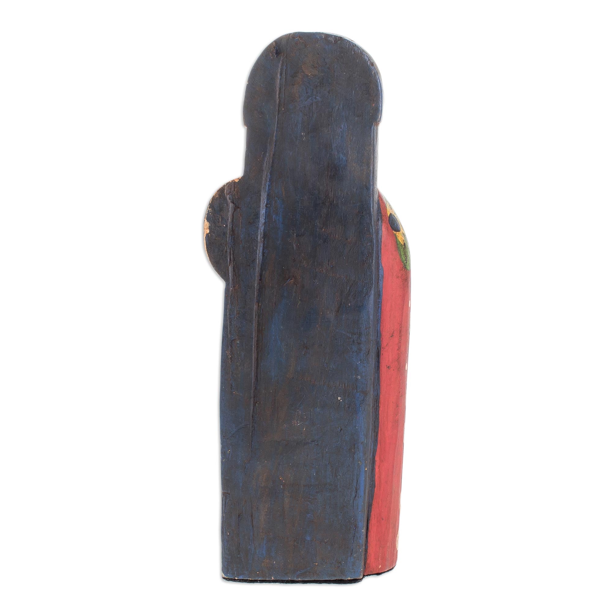 Premium Hand-Carved Mother of Love Mary and Jesus Statuette - Rustic Pinewood Art from Guatemala