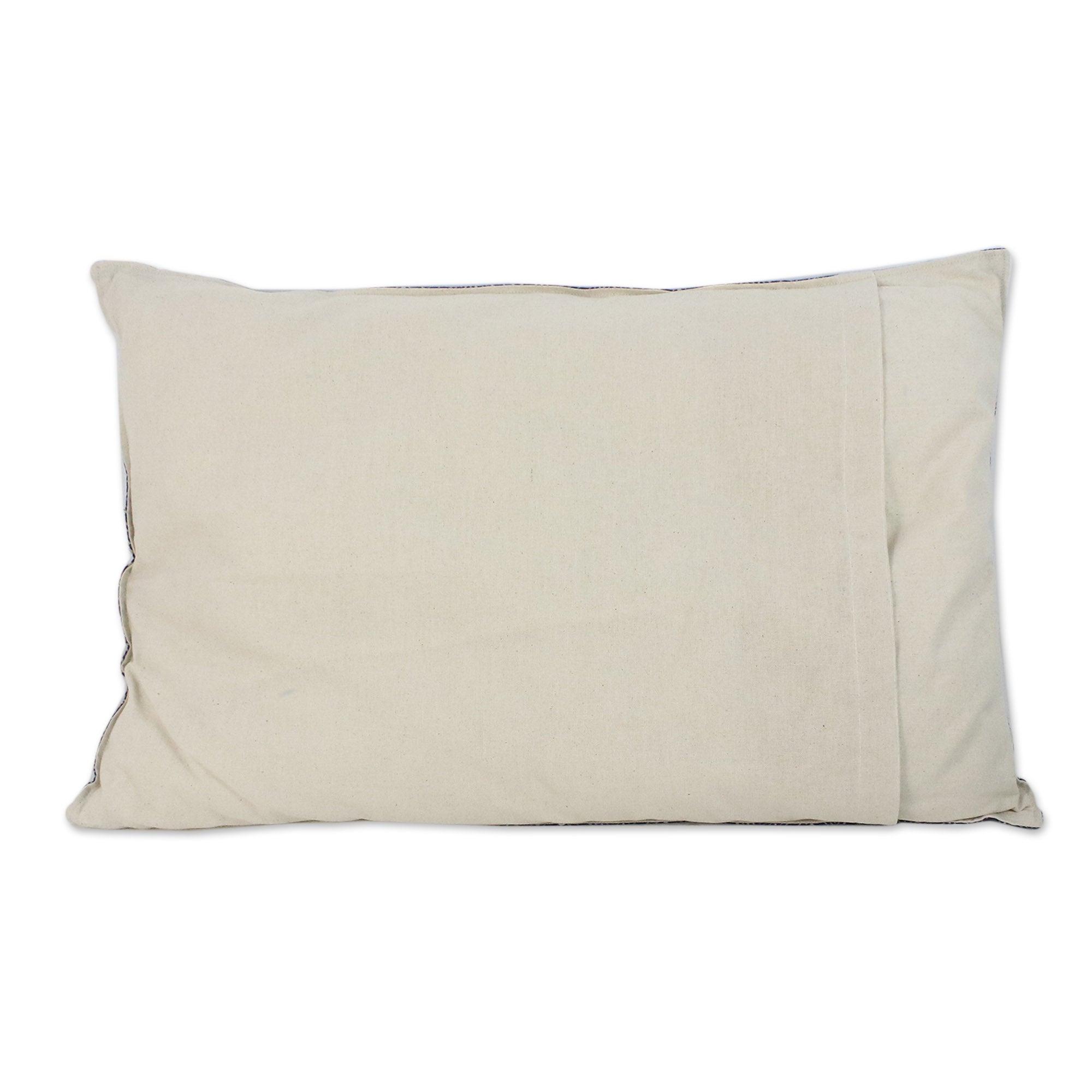 Premium Indigo Geometric Batik Cotton Pillow Sham – Handcrafted in Thailand
