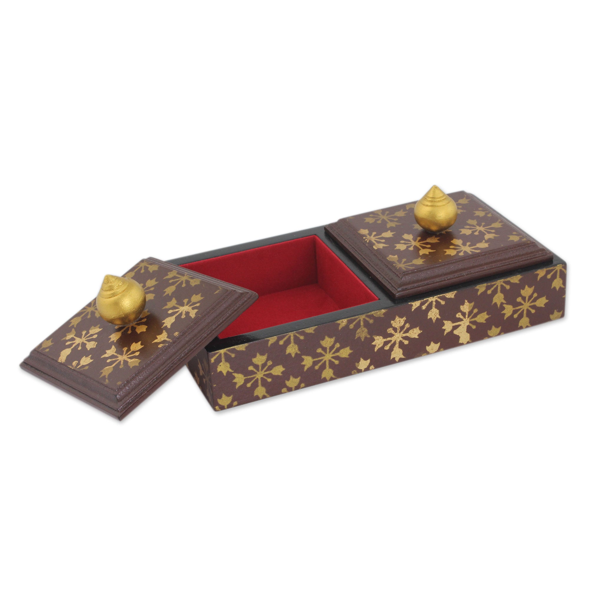 Premium Stupa Treasures Jewelry Box - Handcrafted Thai Artisan Design with Velvet Lining