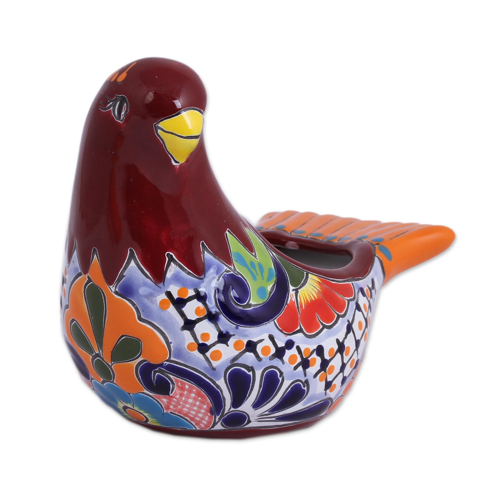 Premium Hand-Painted Ceramic Dove Planter – Authentic Mexican Talavera Art