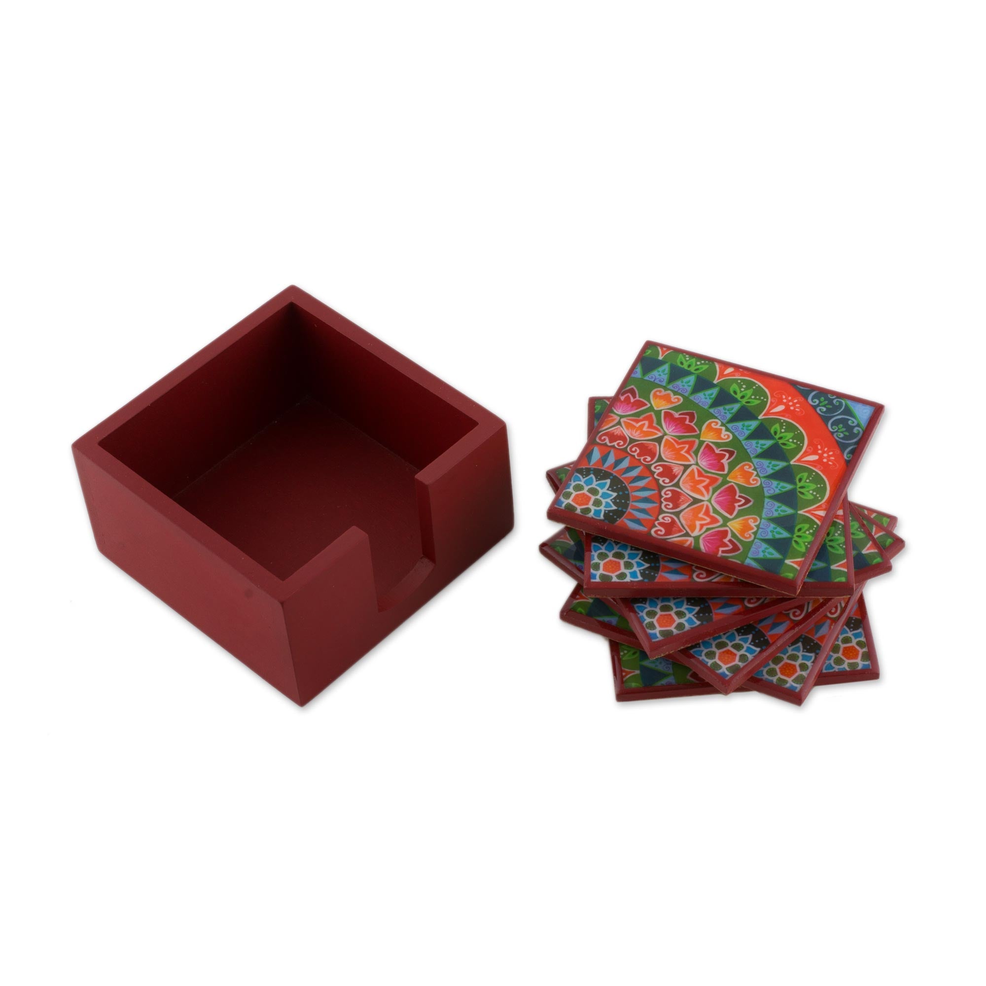 Premium Handcrafted Wood Coasters Set - Costa Rican Artisan Design