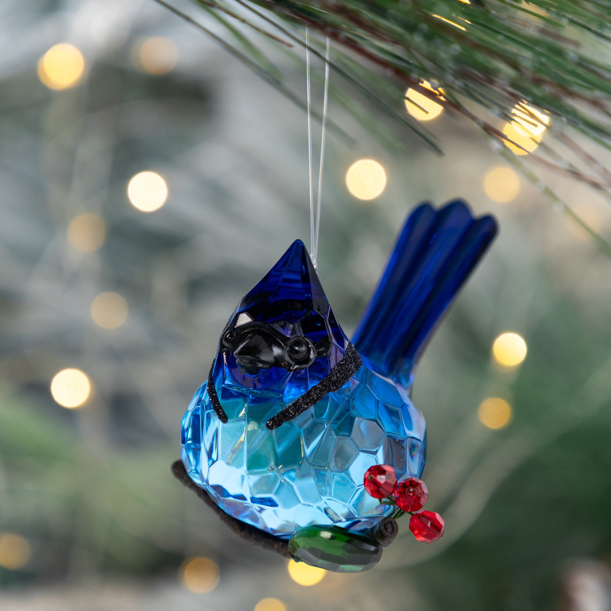 Premium Holiday Sparkle: Sweet Birds & Mistletoe Ornament Set