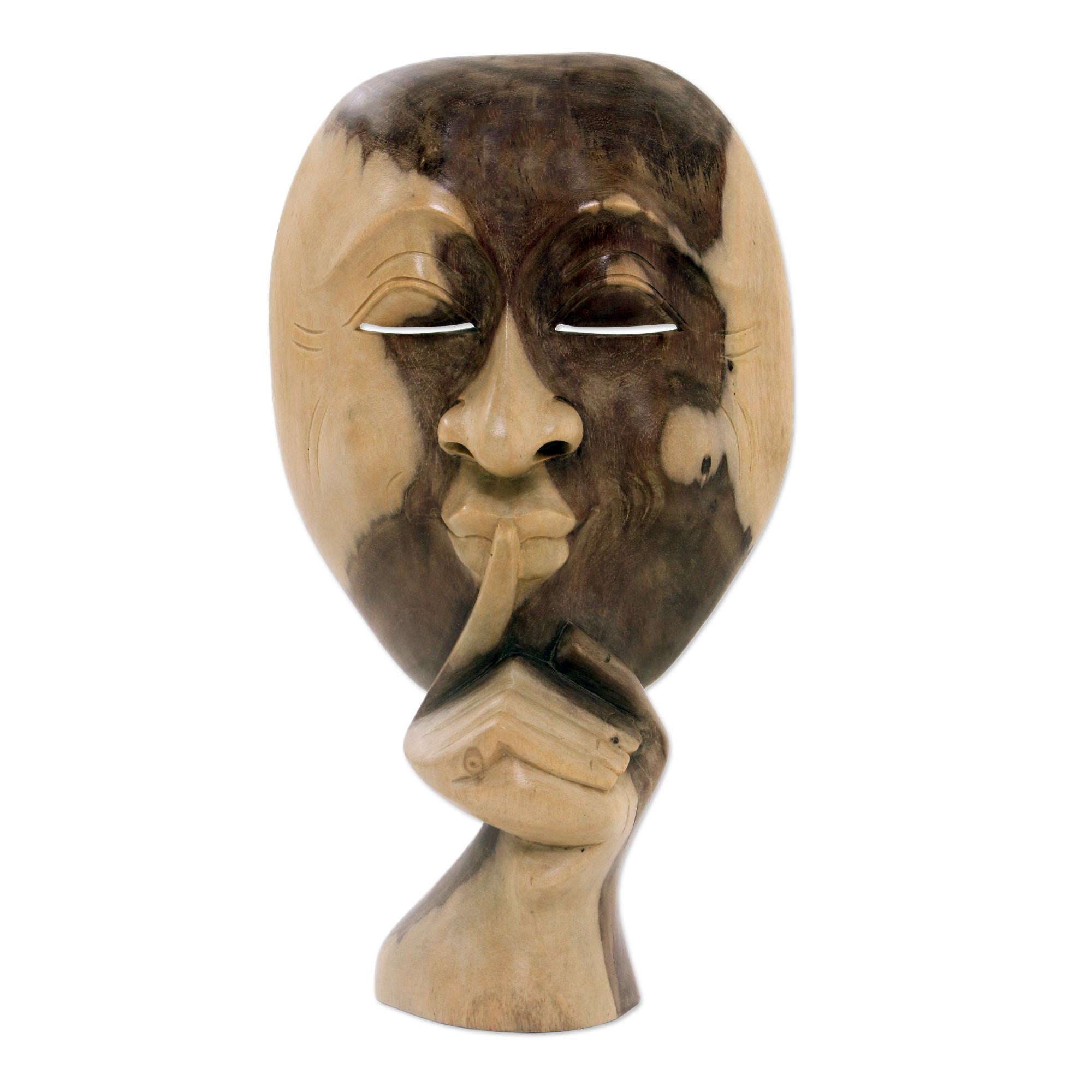 Premium Handcrafted Hibiscus Wood Sculpture - The Secret Whisper
