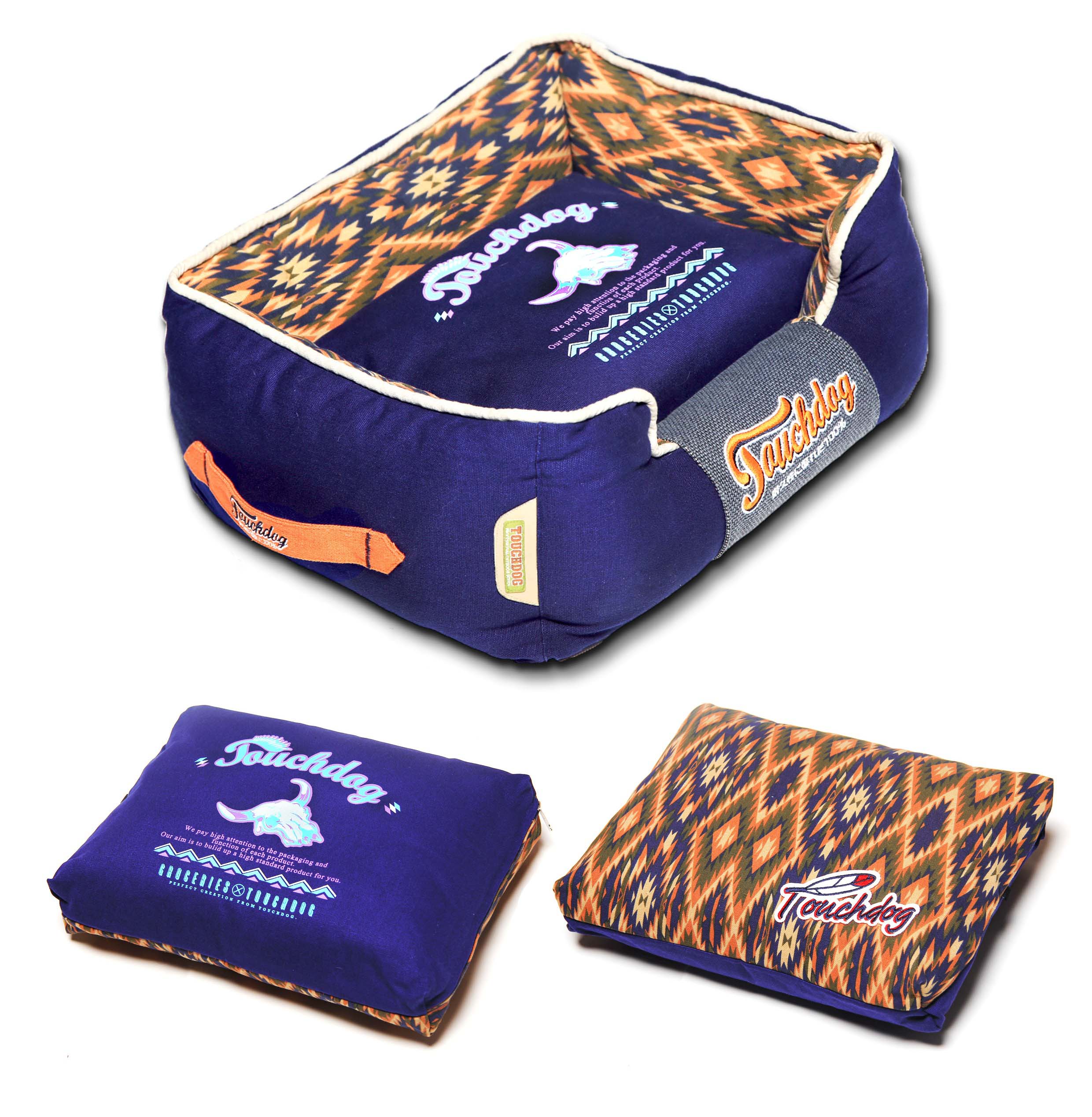 Touchdog® Ultimate Vintage Diamond Dog Bed - Retro Luxury for Your Pet