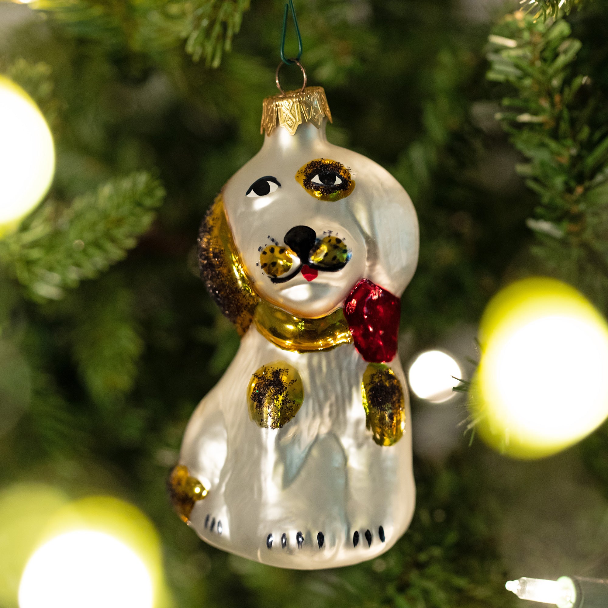 Premium Ukrainian Handmade Glass Dog Ornament