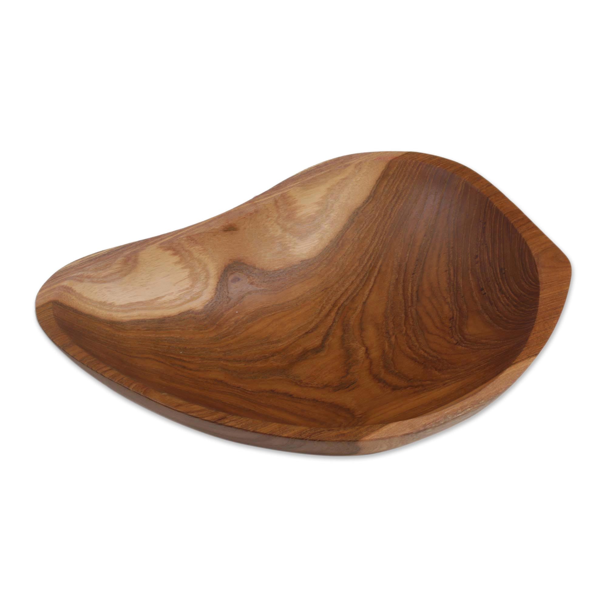 Premium Hand-Carved Teak Wood Appetizer Bowl – Artisan Crafted in Bali