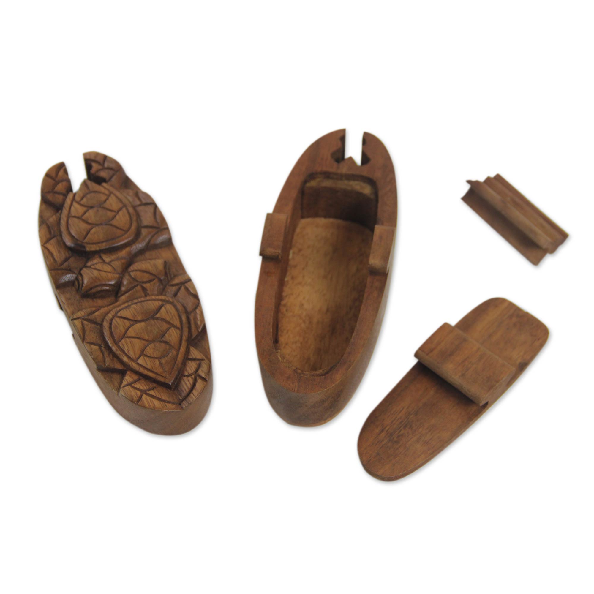 Premium Balinese Turtle Puzzle Box - Handcrafted Wooden Treasure Chest