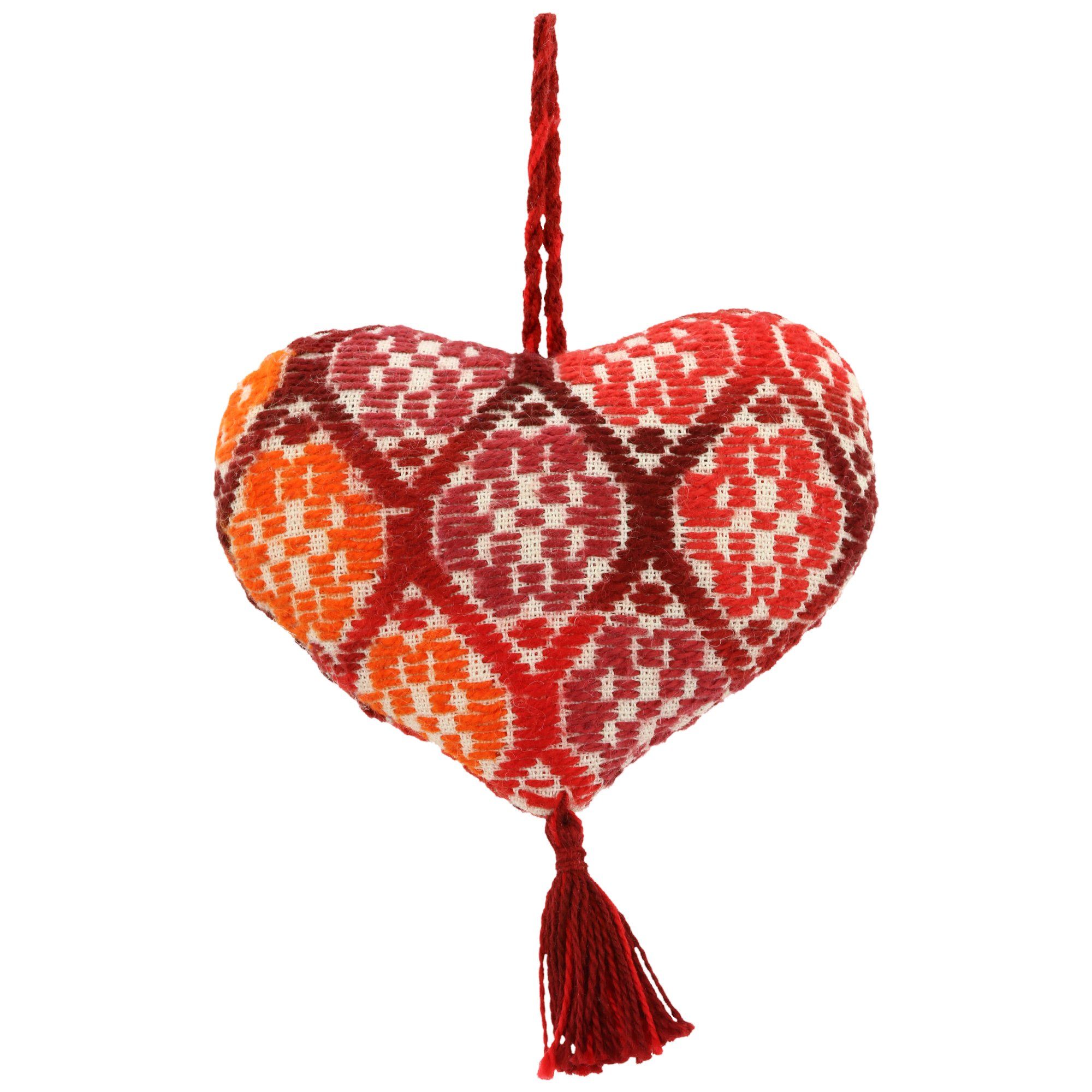 Premium Hand-Embroidered Heart Ornament - Handmade in Mexico