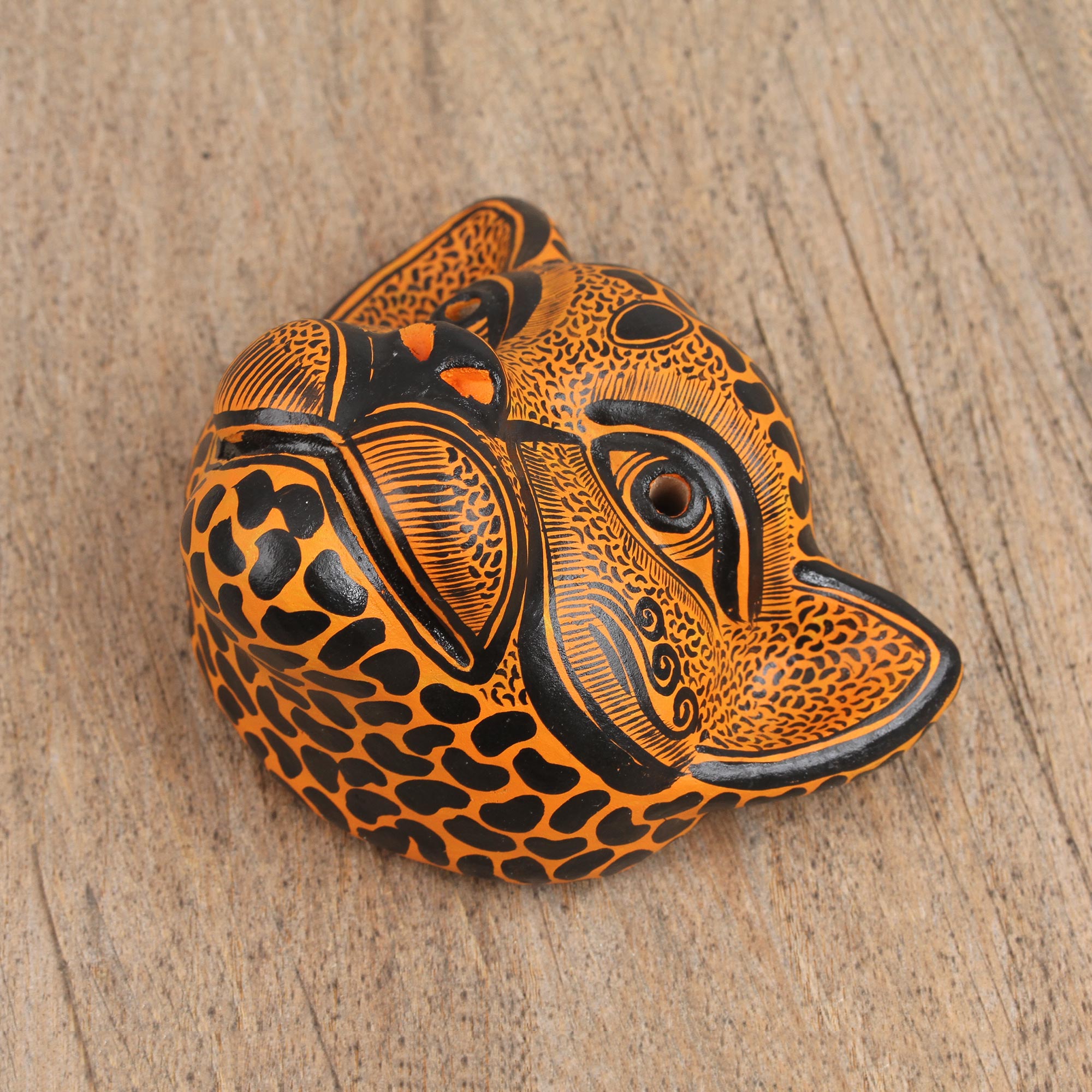 Premium Jaguar Ceramic Wall Mask - Handcrafted Artisan Decor