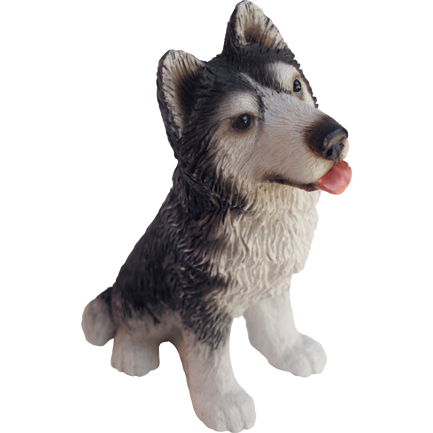 Premium Gray Siberian Husky Sculpture - Handcrafted Realism