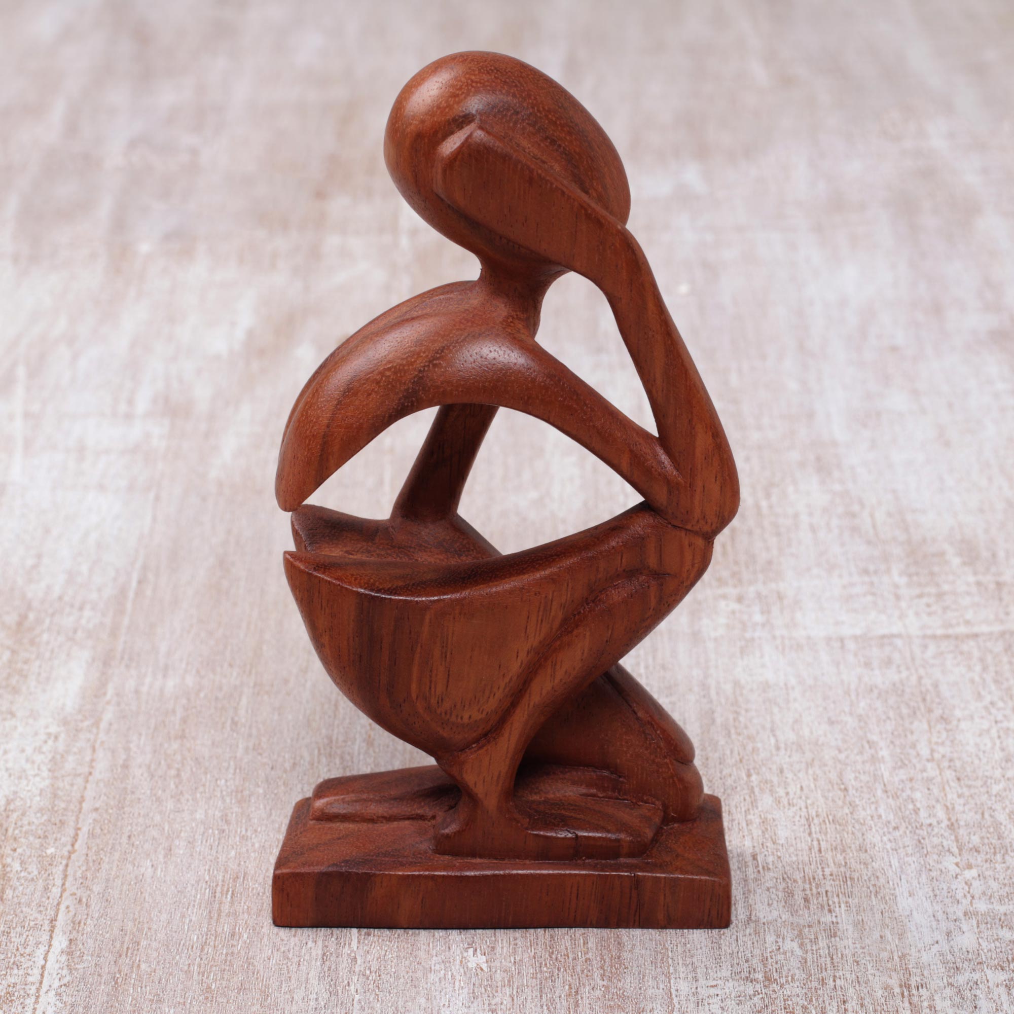 Premium Handcrafted Wooden Meditation Sculpture - 'Soulful Solitude'