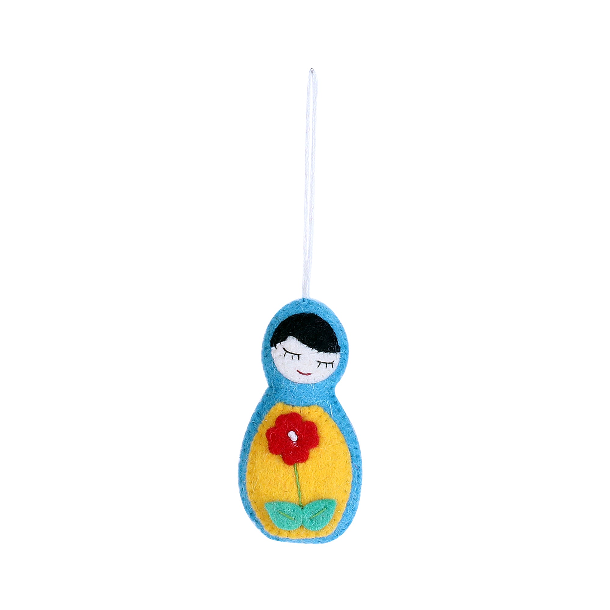 Premium Handcrafted Floral Wool Ornaments Set - 'Sleeping Beauties' from India