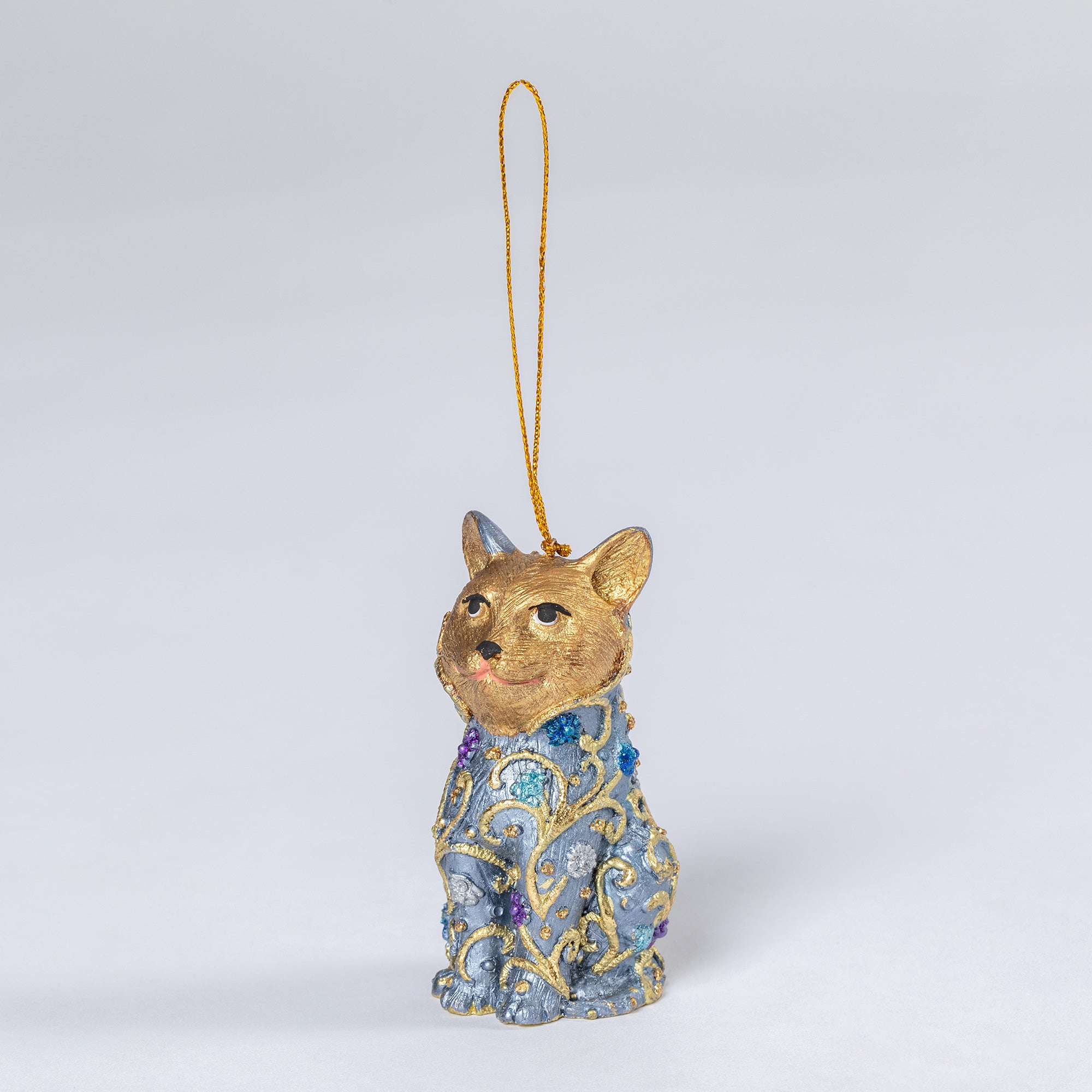 Premium Handcrafted Cat Beaded Ornament - Fair Trade Holiday Decor