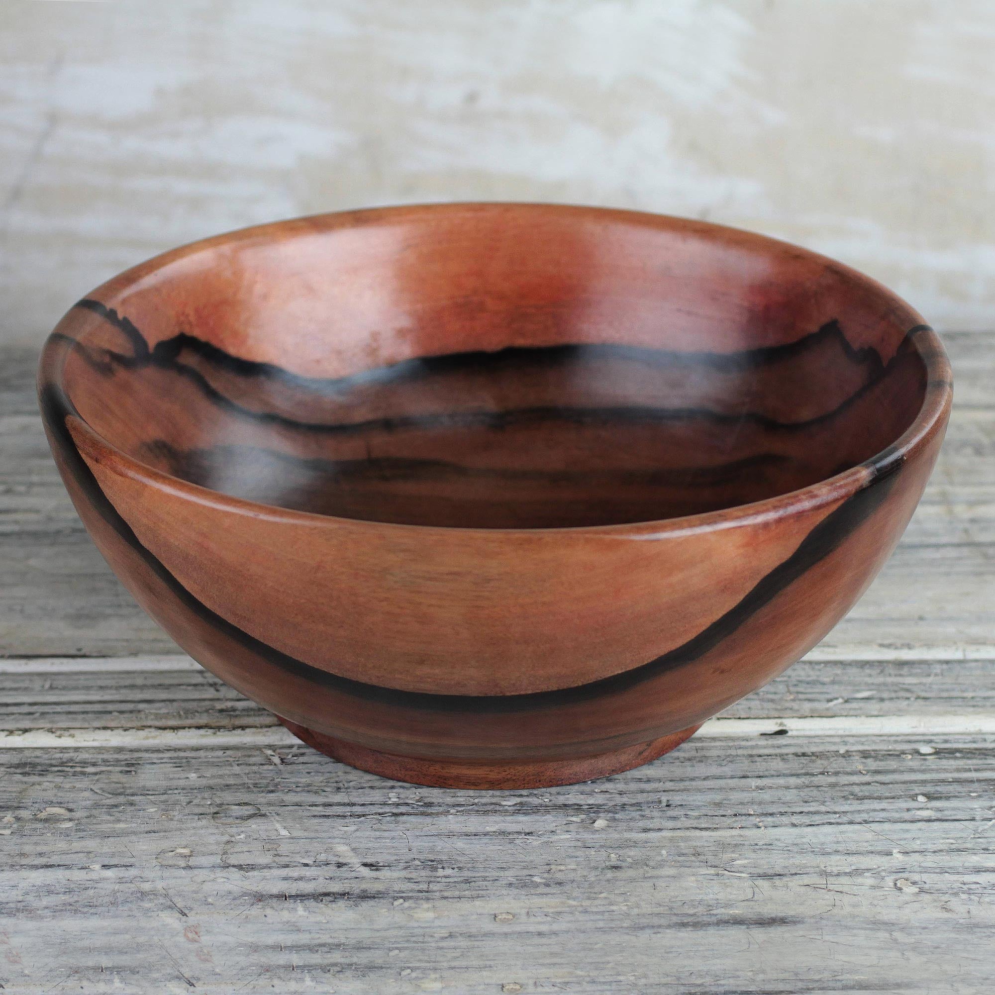 Premium Hand-Carved Ebony Wood Decorative Bowl - Nature's Richness Collection