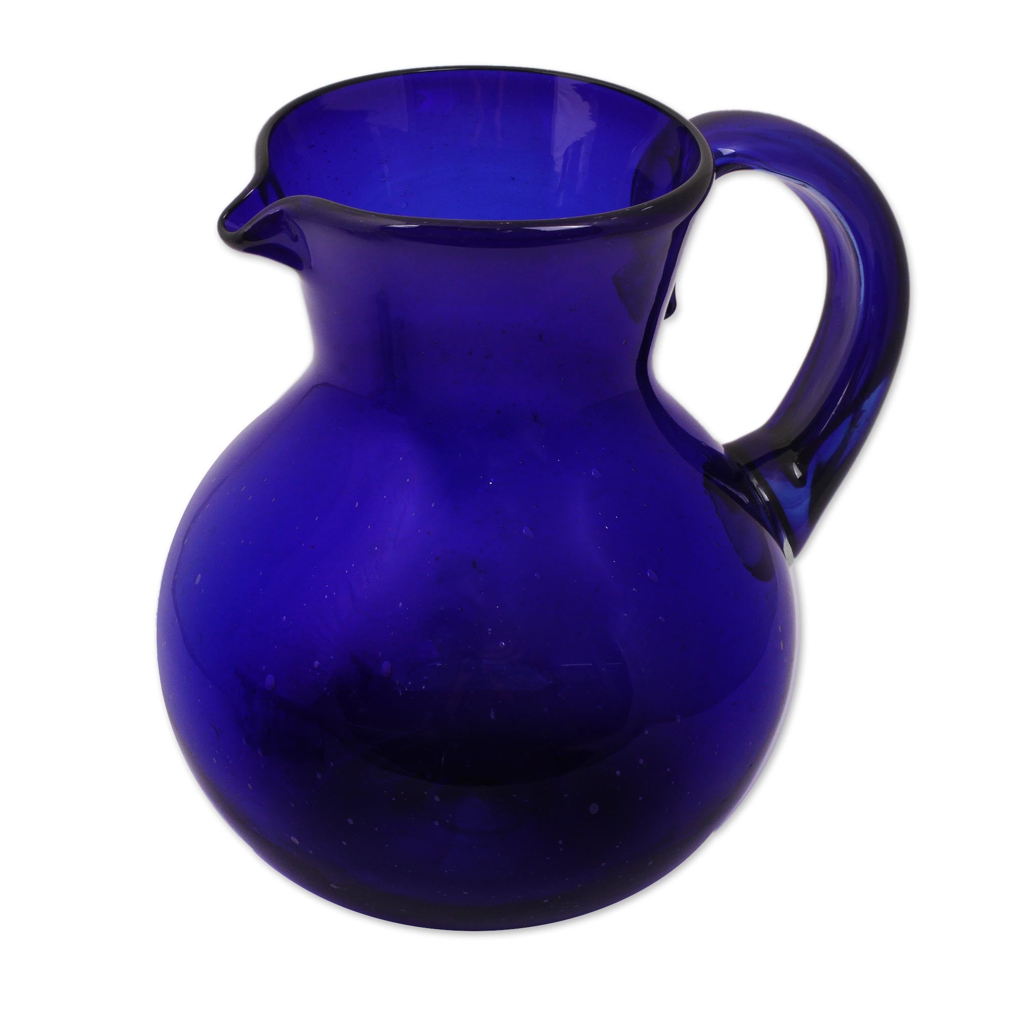 Premium Handblown Cobalt Glass Pitcher - Ultimate Serveware for Refreshing Drinks