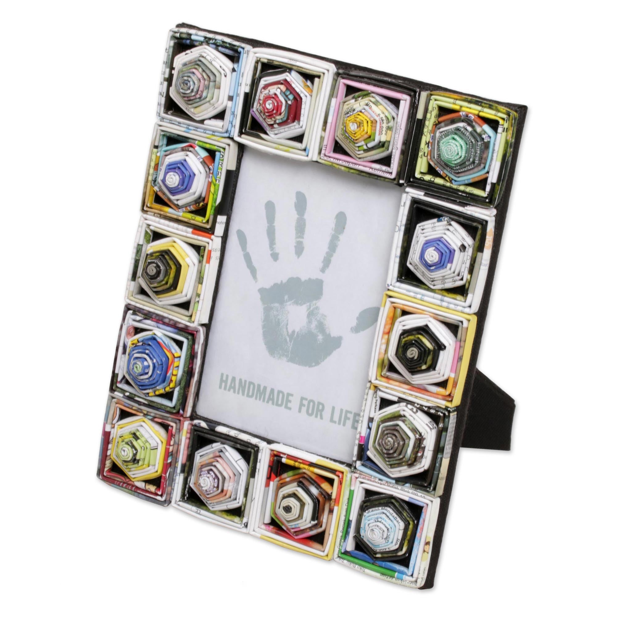 Premium Recycled Paper Photo Frame - Eco-Friendly Handcrafted Design from Bali