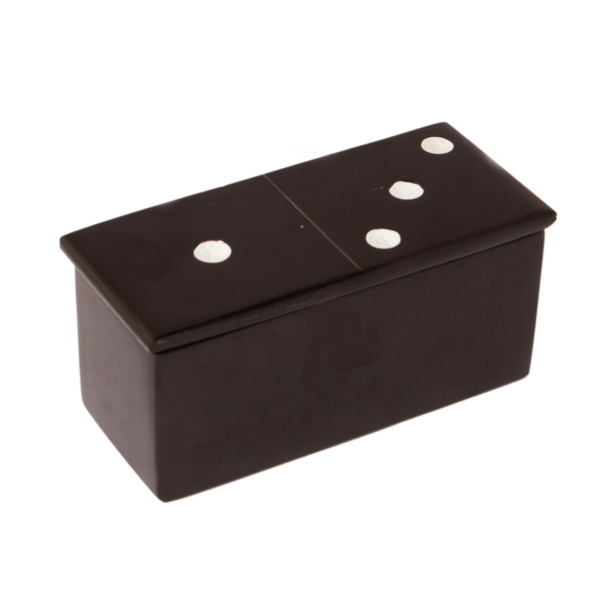 Premium Black Marble Domino Set - Handcrafted in Mexico
