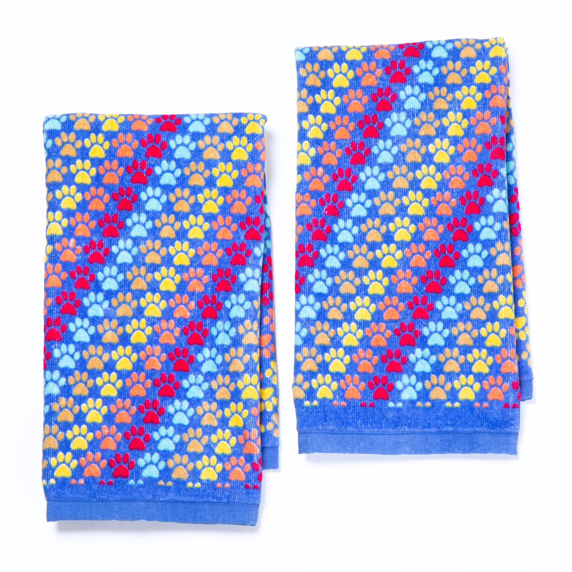 Premium Gem Toned Paw Print Hand Towels - Set of 2 | Ultimate Bathroom Upgrade