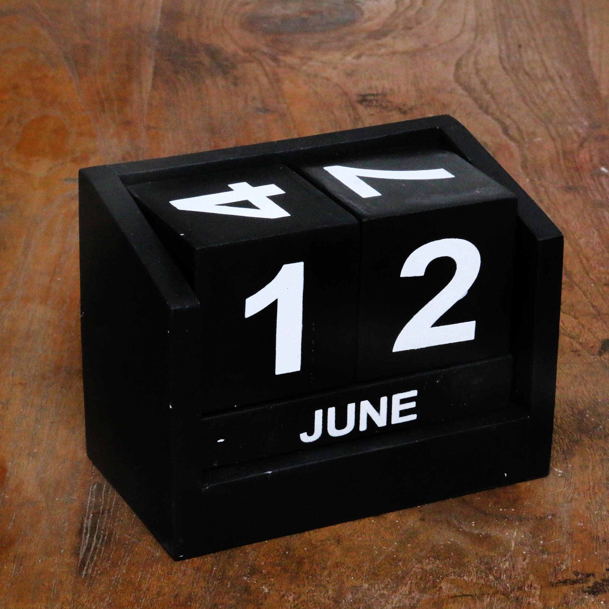 Premium Black Wood Perpetual Calendar - Ultimate Date Tracker from Bali