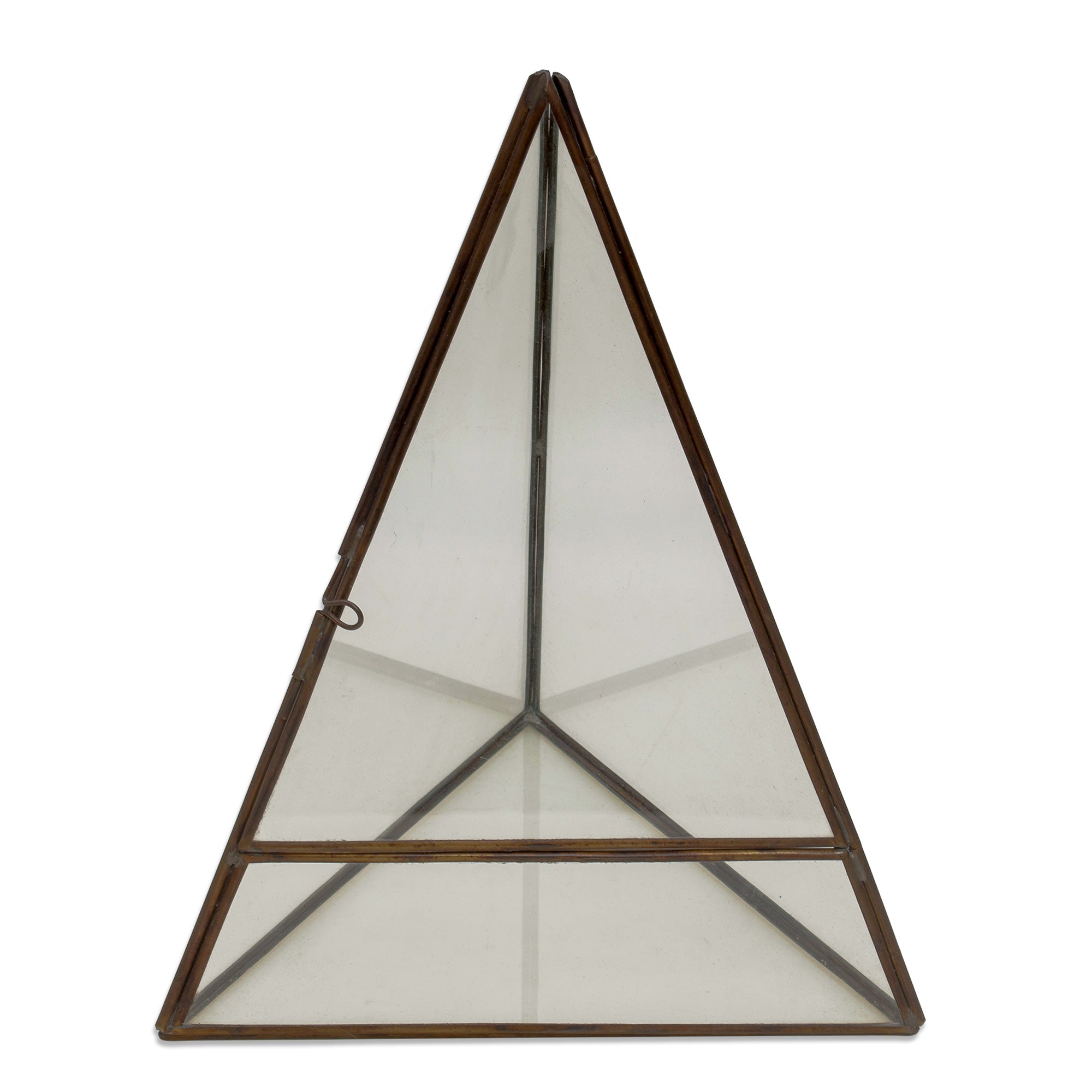 Premium Handmade Javanese Glass & Brass Pyramid Terrarium
