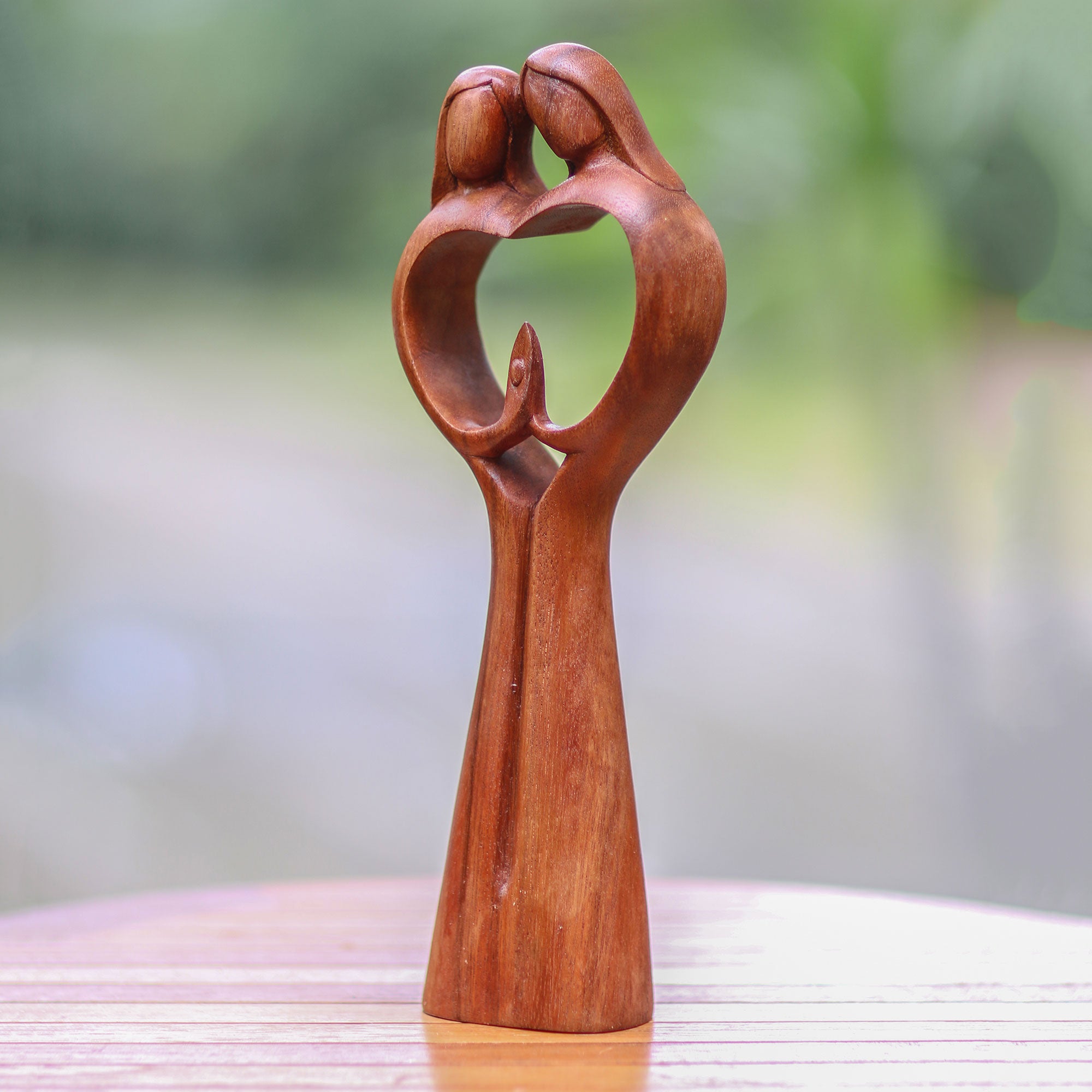 Premium Hand-Carved Suar Wood Heart Sculpture – Ultimate Symbol of Love