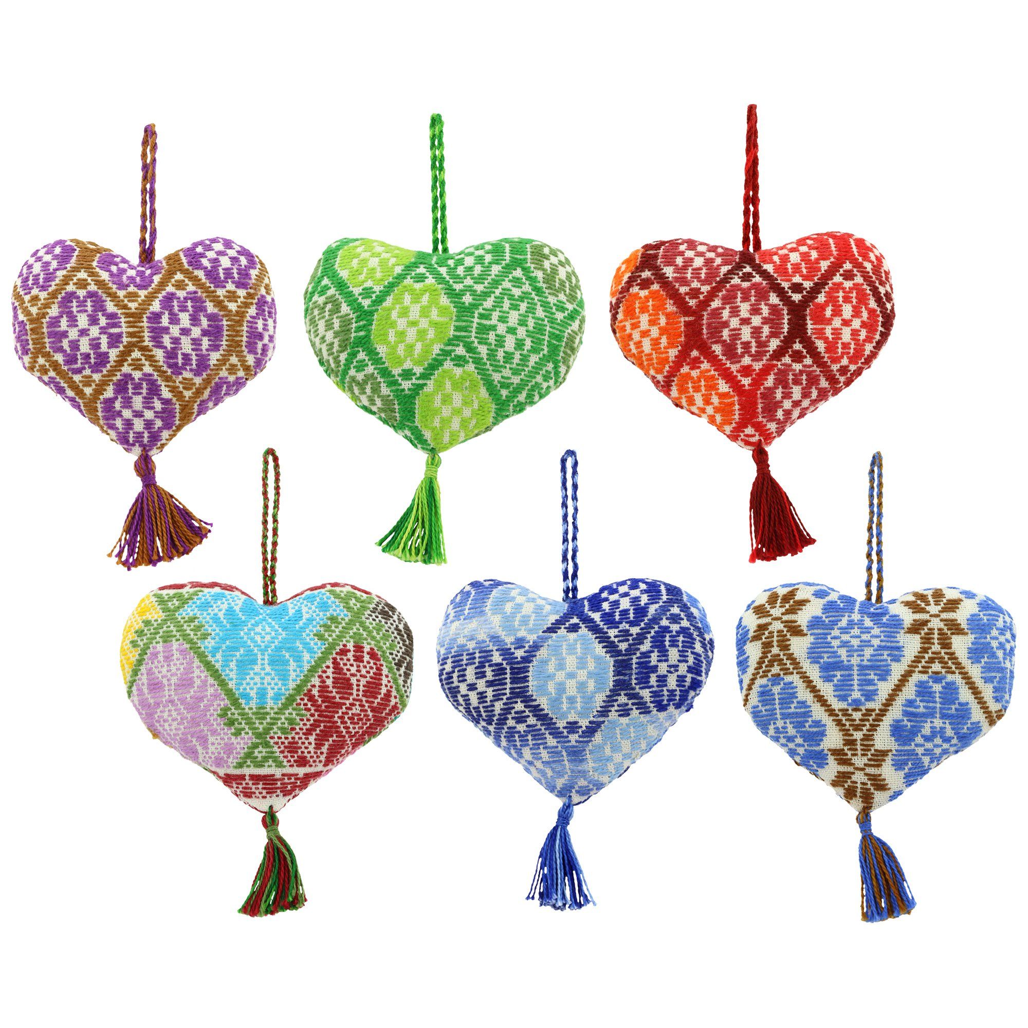 Premium Hand-Embroidered Heart Ornament - Handmade in Mexico