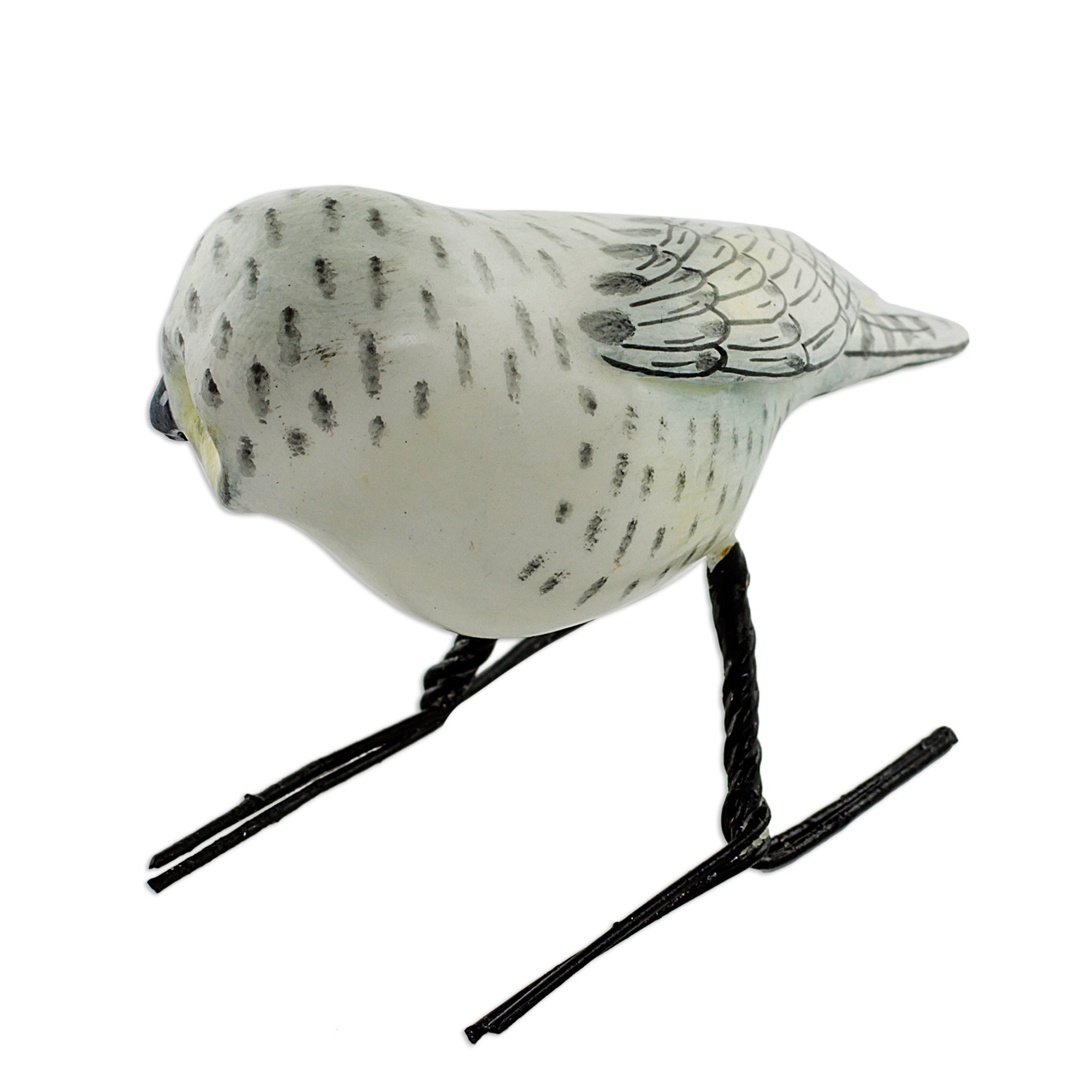 Premium Hand-Painted Snowy Owl Ceramic Figurine – Unique Guatemalan Artisan Craft