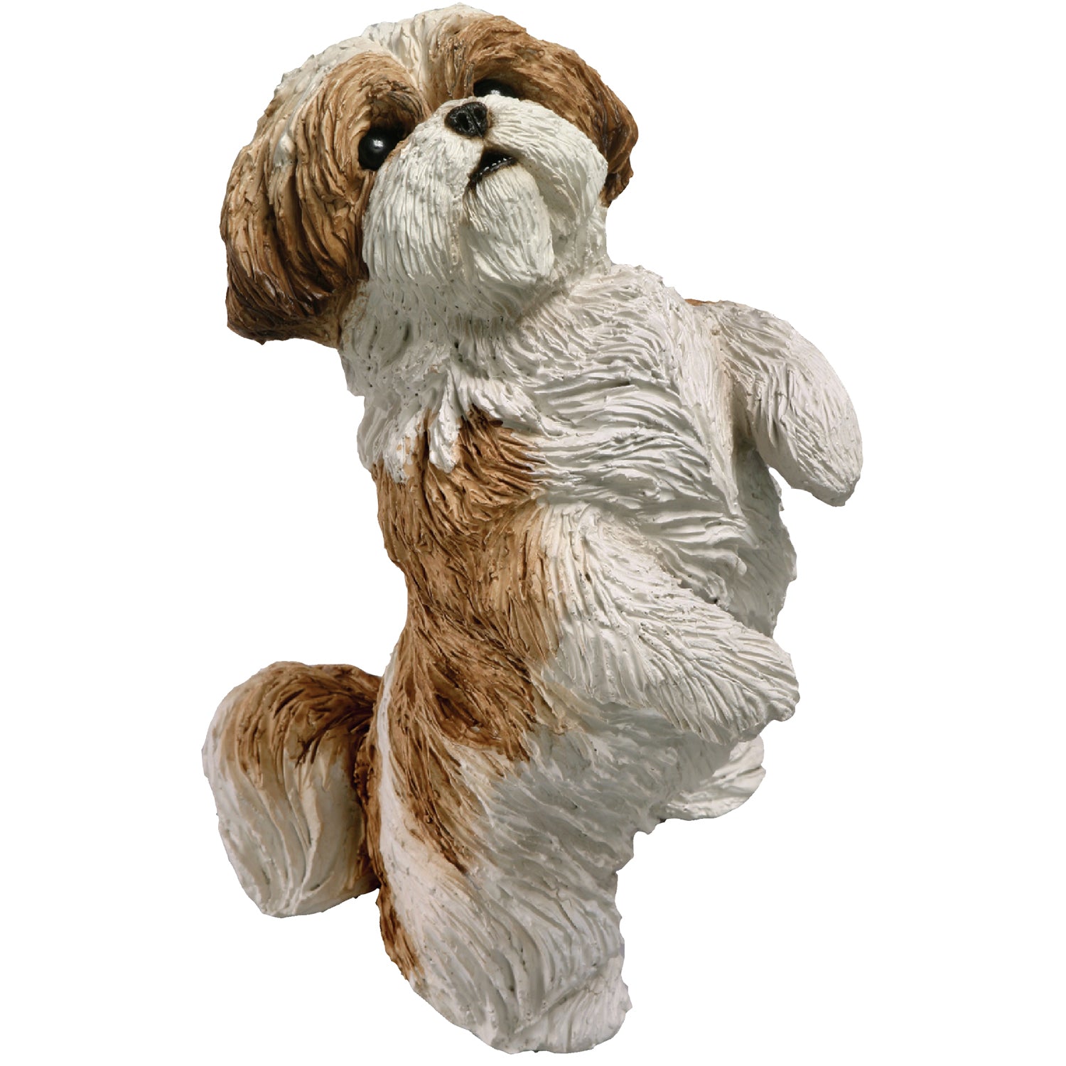 Premium Gold & White Shih Tzu Sculpture - Ultimate Gift for Dog Lovers