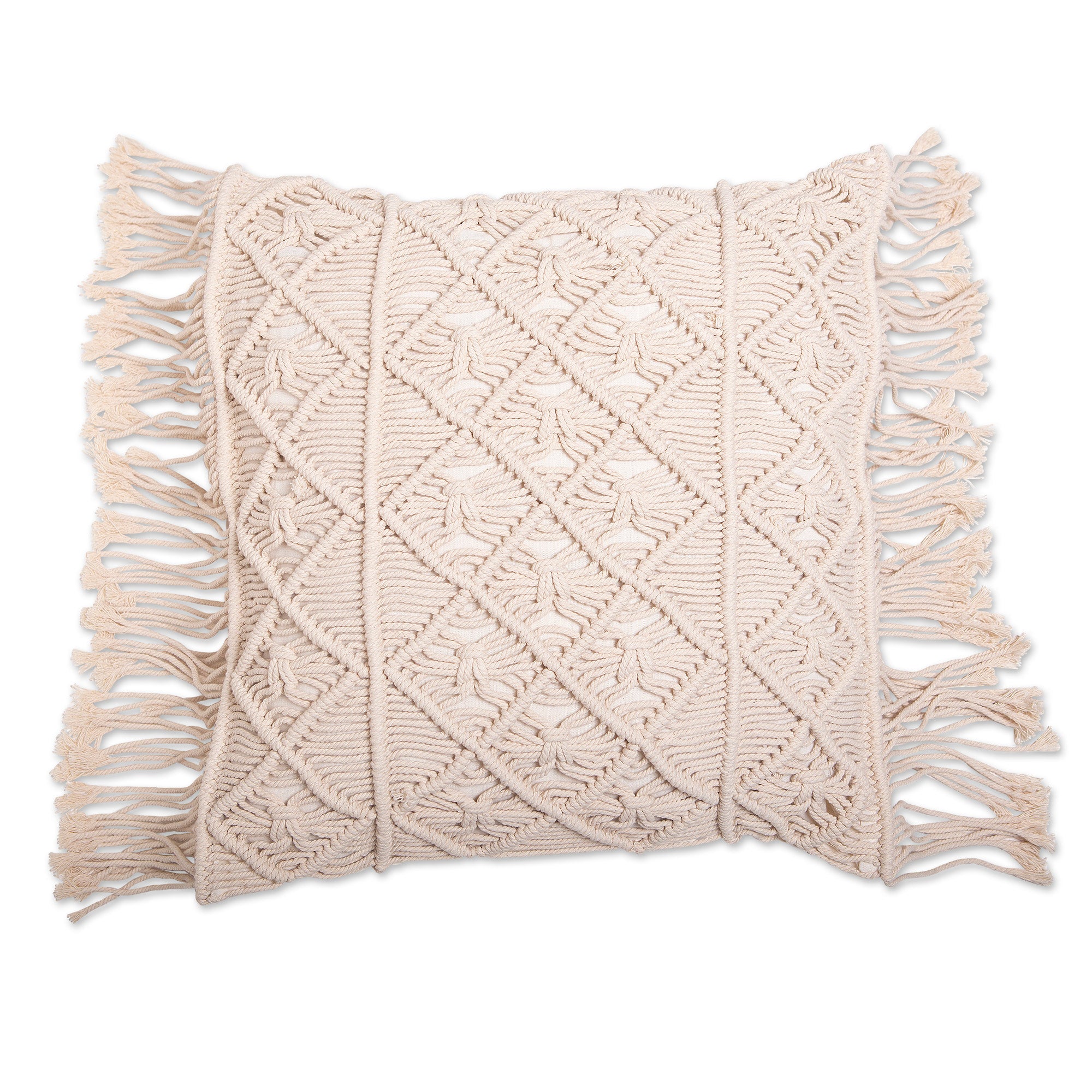 Premium Handmade Bohemian Cotton Macrame Cushion Cover