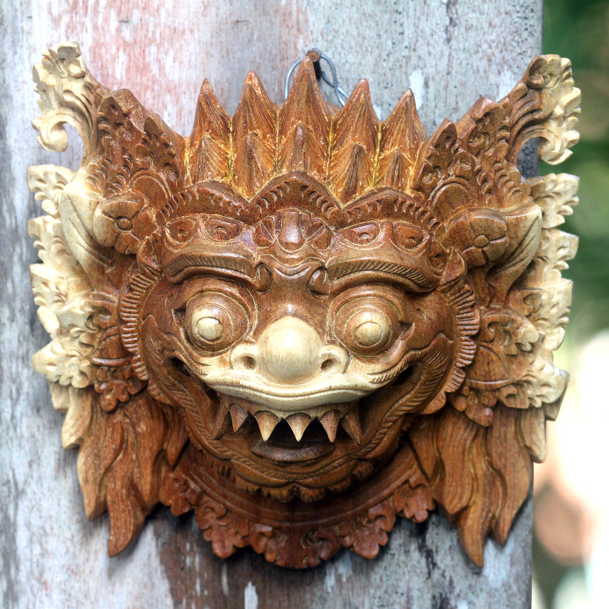Premium Narashima Lion Protector Hand-Carved Hindu Mask