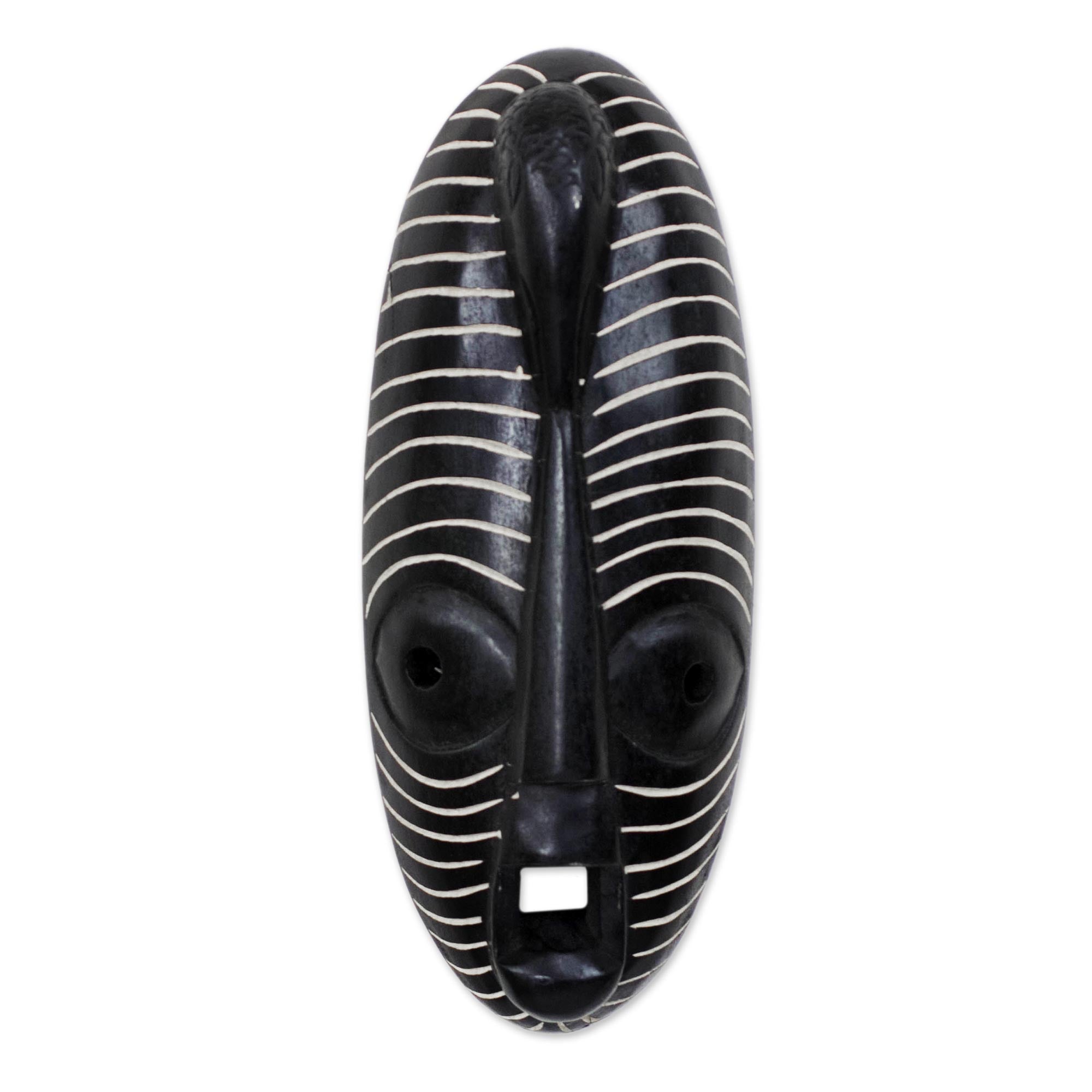 Premium Hand-Crafted African Sese Wood Dove Mask - Unique Wall Art