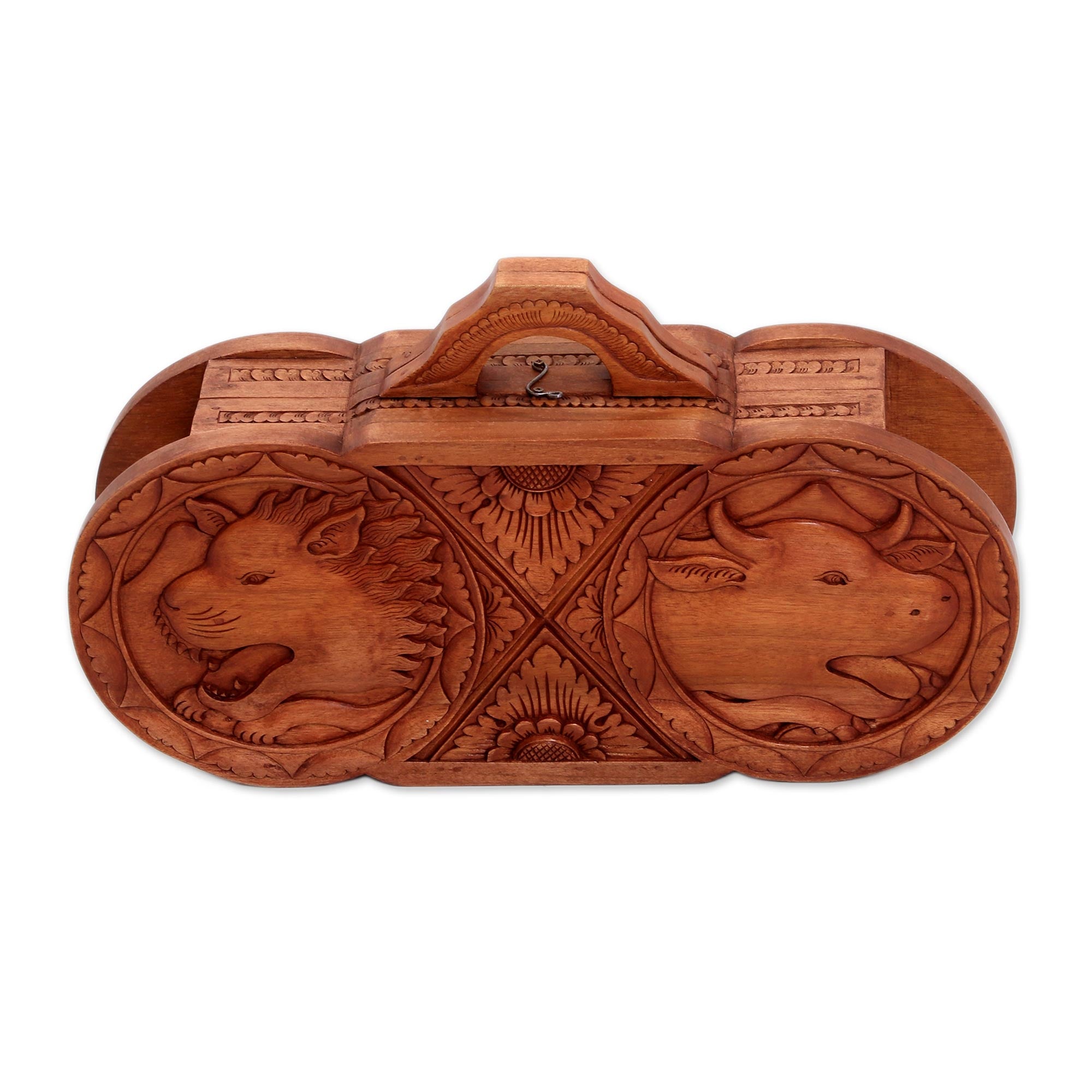 Premium Lion Meets Bull Handcrafted Backgammon Set