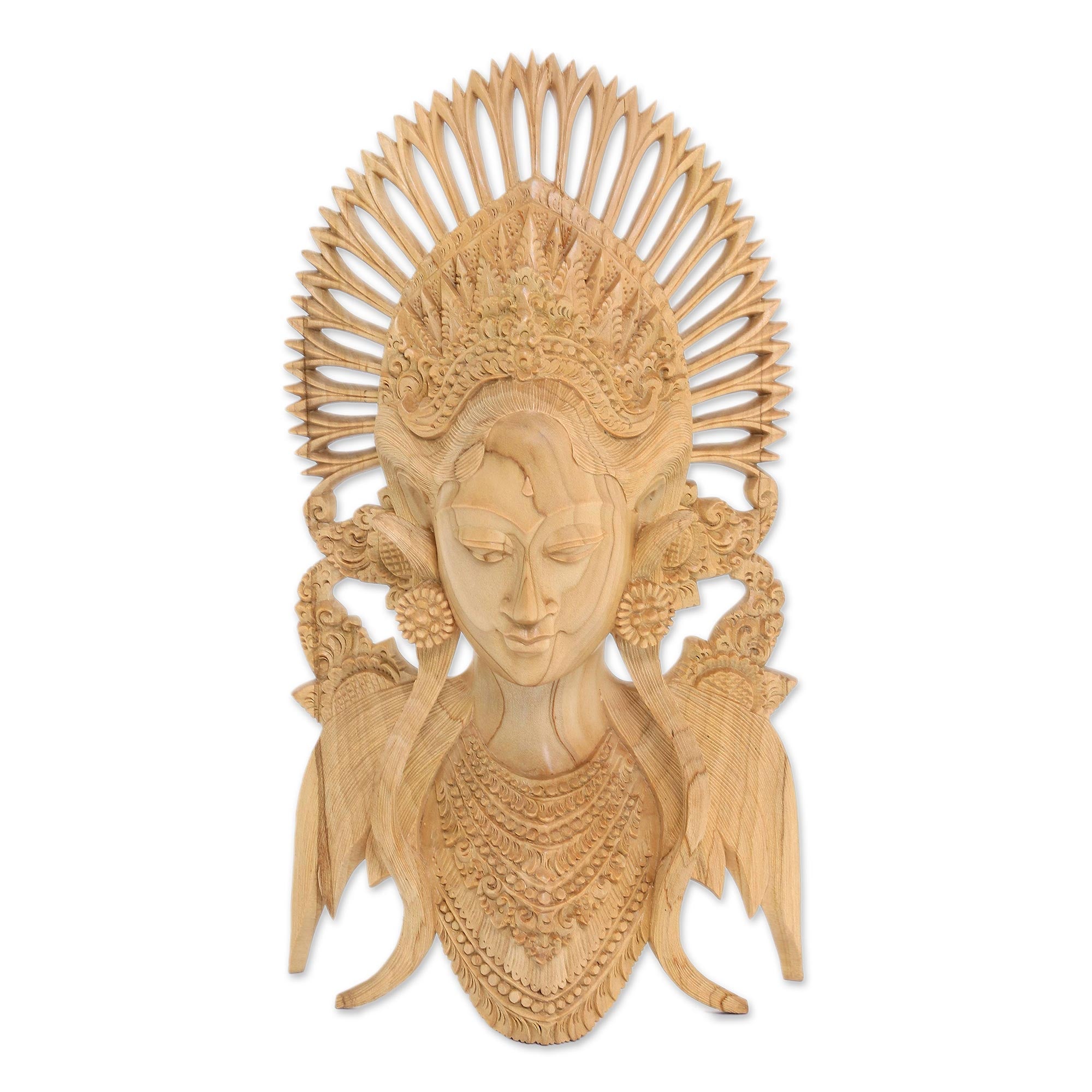 Premium Hand-Carved Balinese Janger Dancer Wall Mask