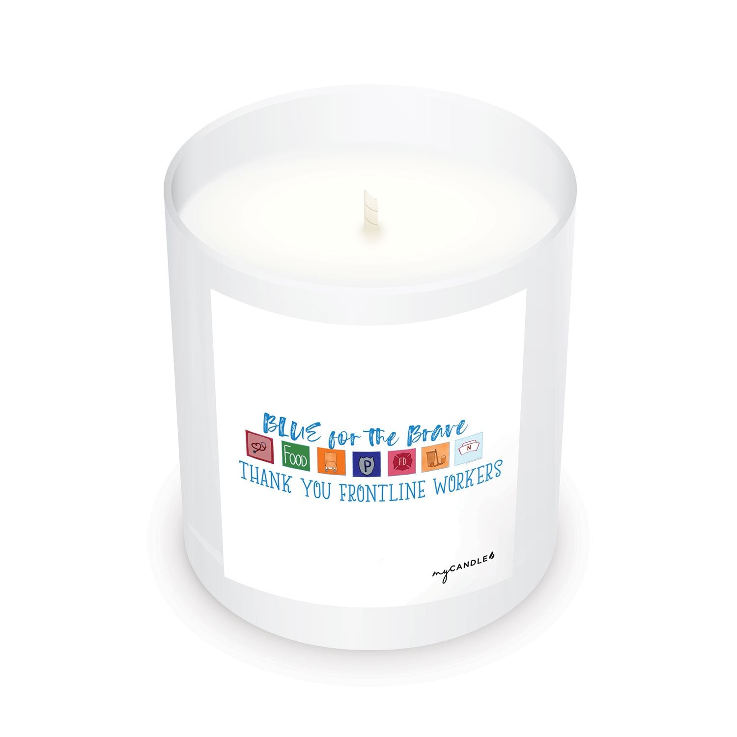 Premium Blue for the Brave Candle - Ultimate Gift for Heroes