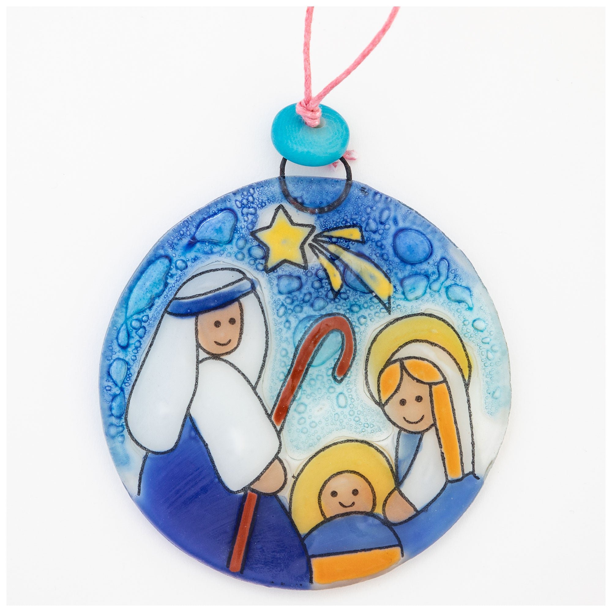 Premium Nativity Recycled Glass Ornament - Handcrafted in Ecuador