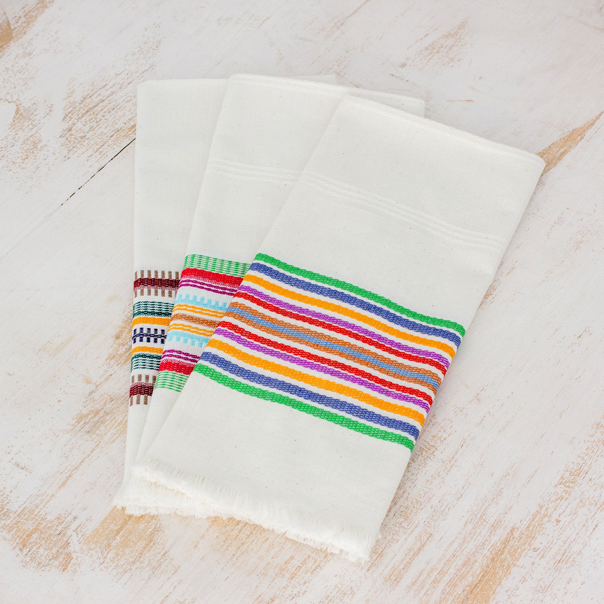 Premium Celebration Striped Cotton Dish Towels - Set of 3 | Ultimate Kitchen Upgrade