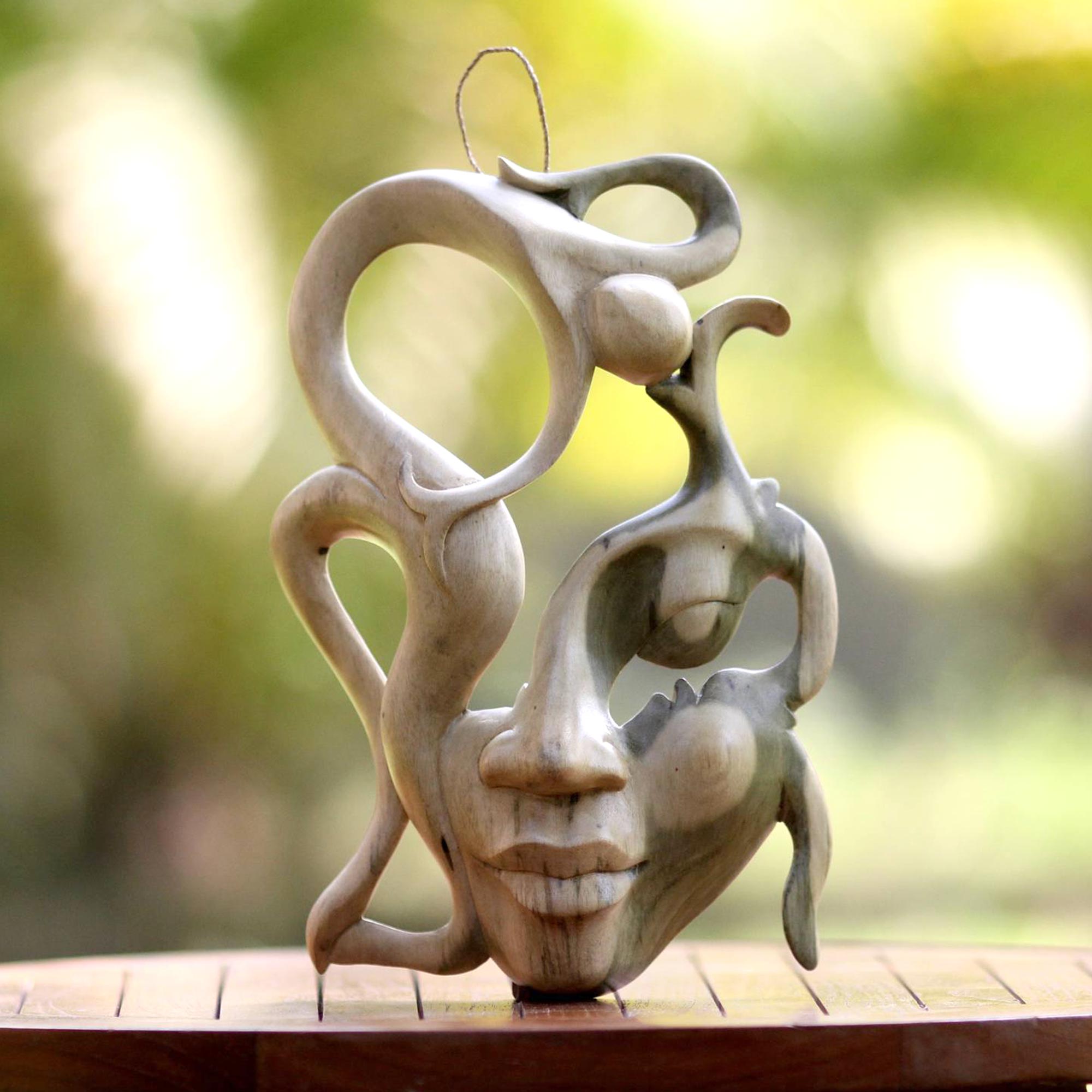Premium Balinese Wood Mask - Unique Handcrafted Art Piece