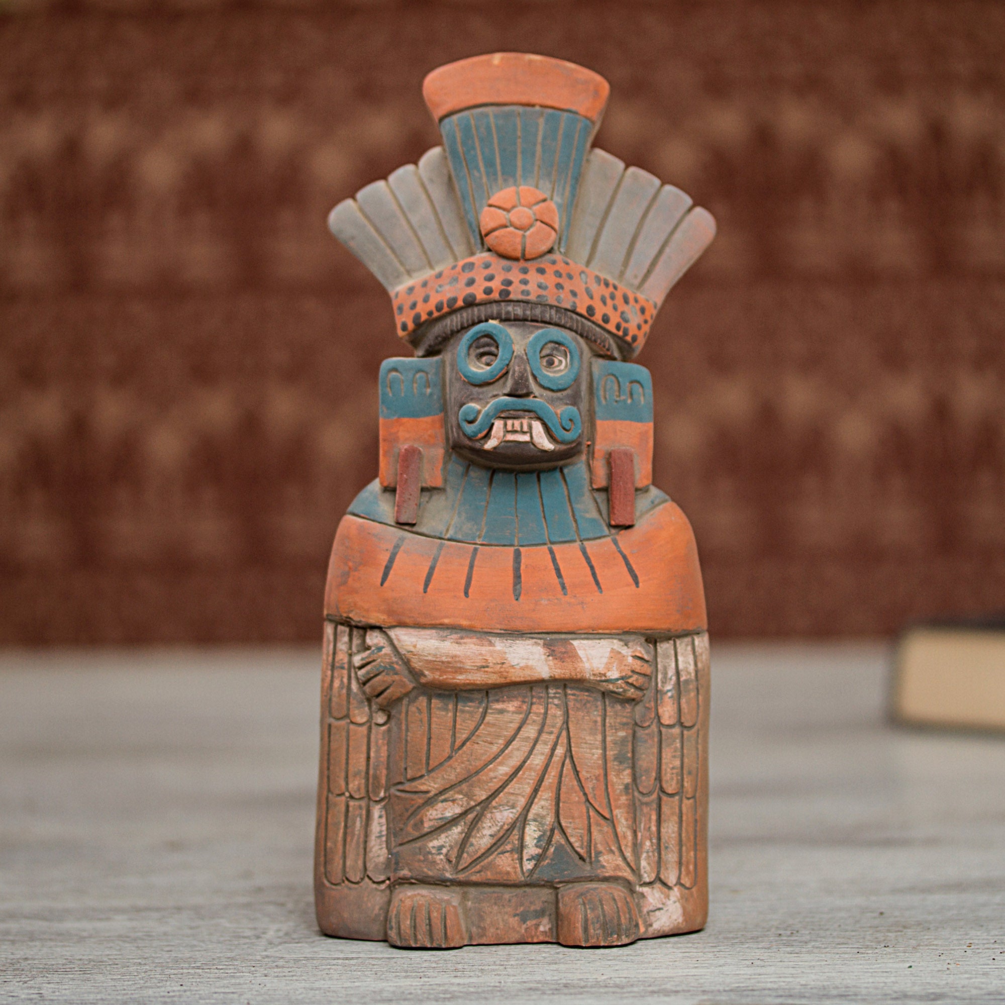Premium Tlaloc Rustic Ceramic Sculpture – Handcrafted Mexican Art