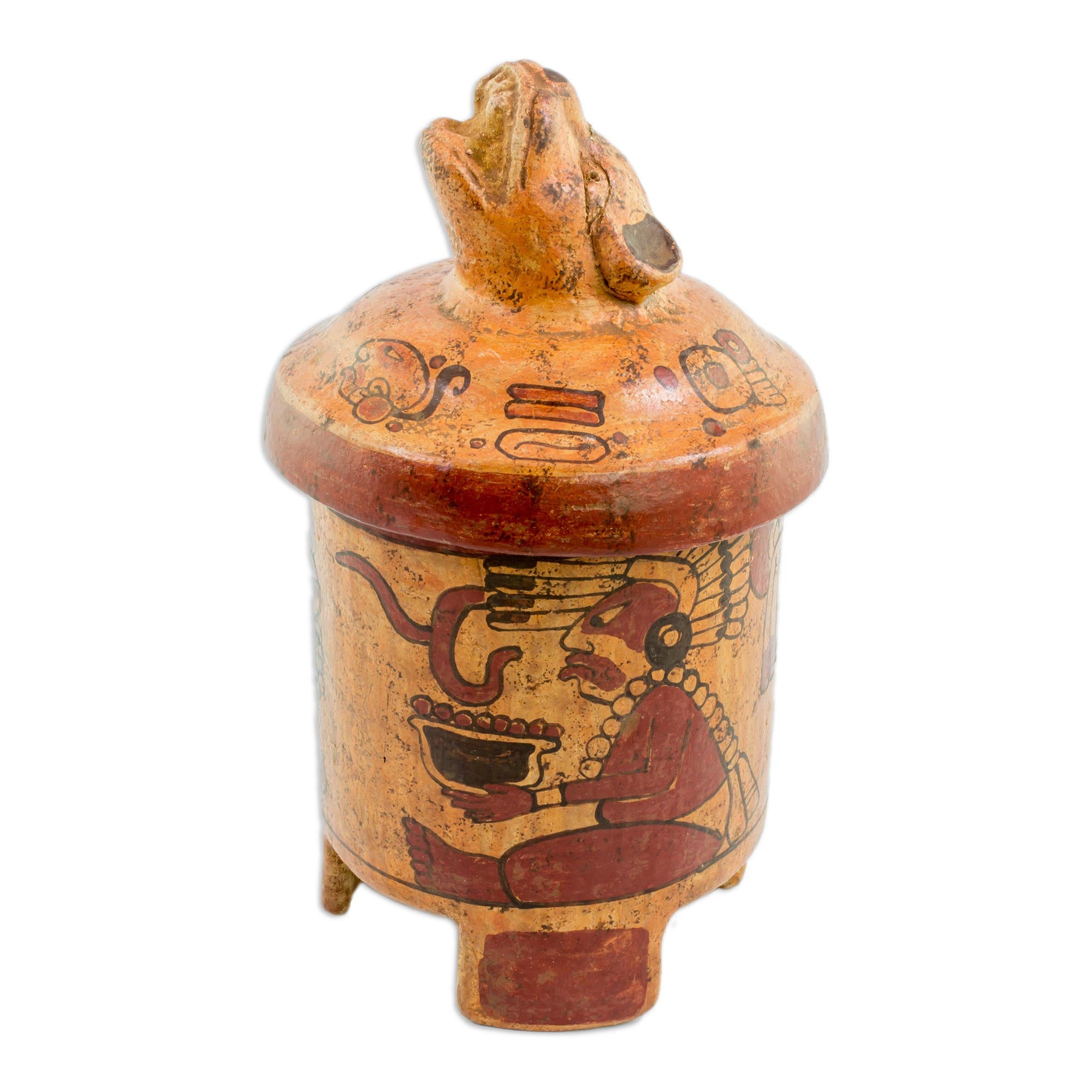 Premium Pibil Jaguar Ceramic Vessel - Ancient Maya Artistry
