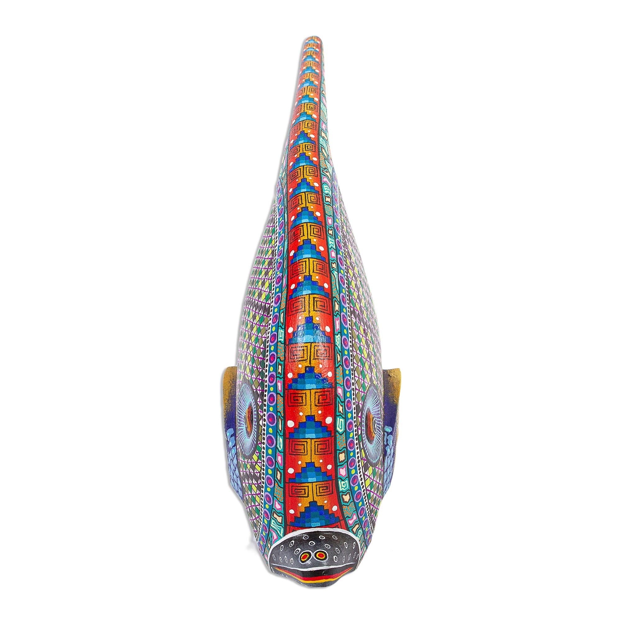 Premium Zapotec Alebrije Fish Sculpture - Handcrafted Mexican Folk Art
